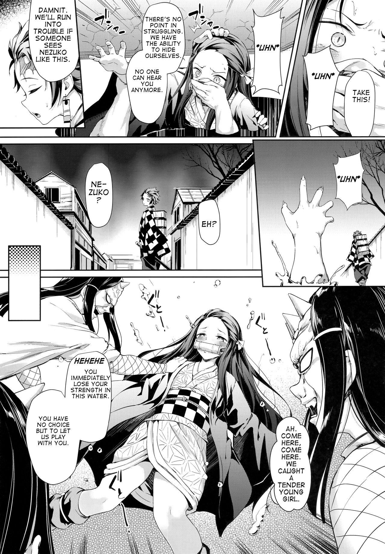 (C96) [Nameless (GuiZhenCao)] Moshi Nezuko ga Warui Hito ni Tsukamattara... (Kimetsu no Yaiba) [English]