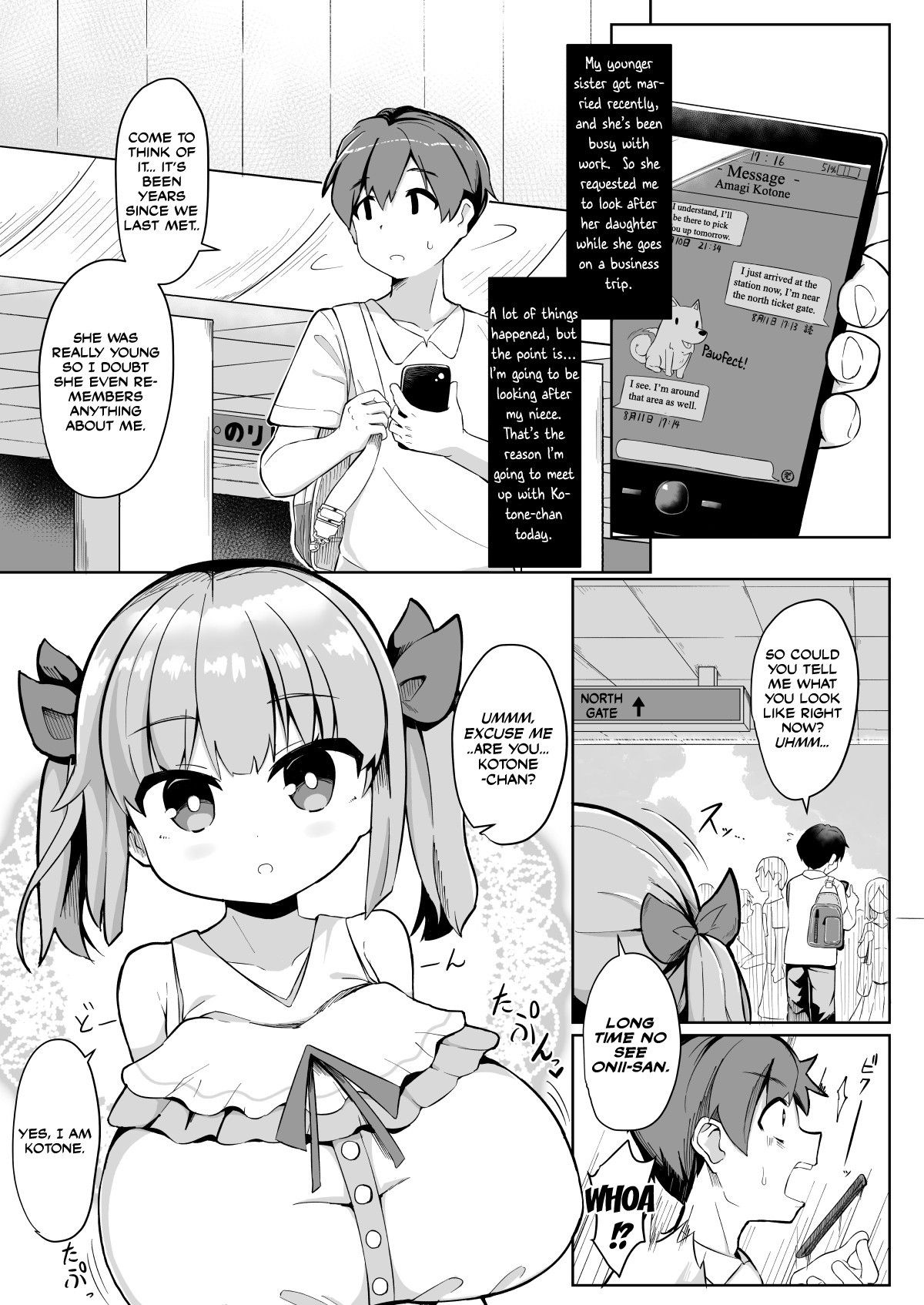 [Akaao (HiRoB816)] Hisashiburi ni Atta Imouto no Musume ga Kyonyuu de Osumashiya-san ni Nattemashita. [English] [Manabe] [Digital]