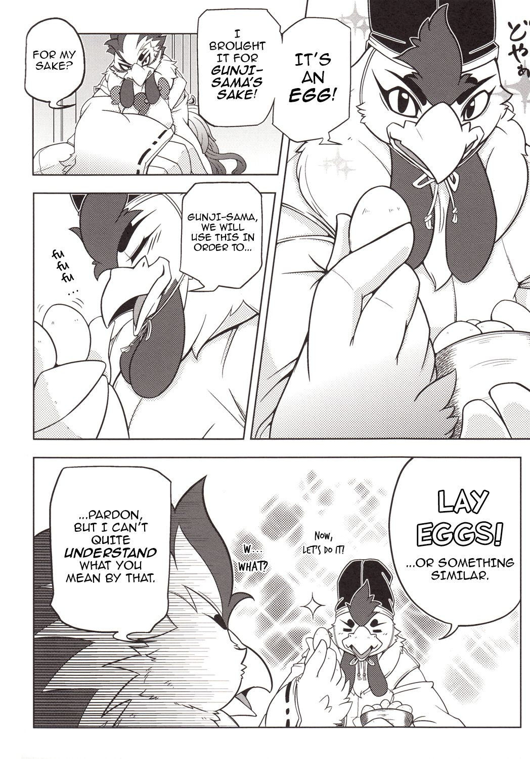 (Kemoket 2) [Mercuro (Ri Suou)] Choukei + Keiran | Morning Hen + Hen's Egg (Gingitsune) [English] (neural network uncesnored)