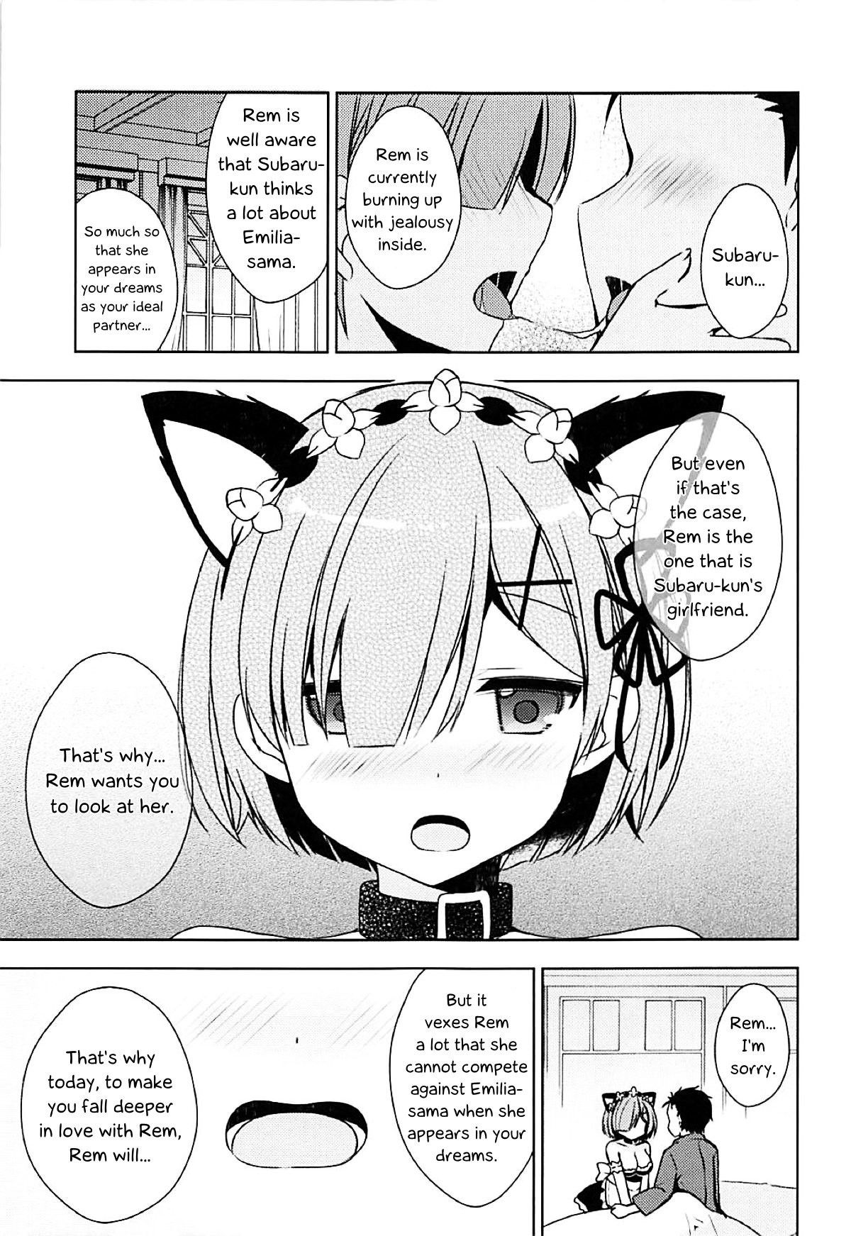 (C93) [moriQ (Mori Airi)] Shall I make Rem-nyan go Nyan Nyan? | Rem-nyan to Nyannyan Suru? (Re:Zero kara Hajimeru Isekai Seikatsu) [English] [EHCOVE]