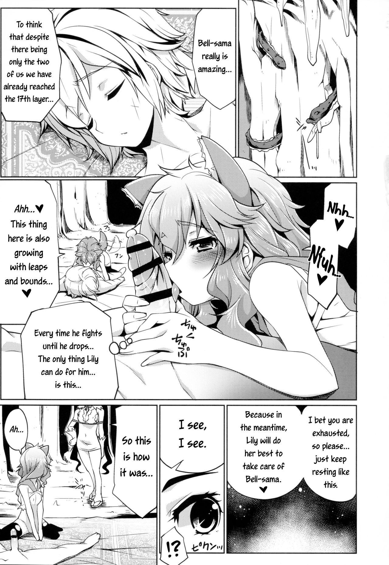 (C88) [Z-TABUKURONEKO HOUSE (Gyonikun)] Despite being inside of the dungeon, the Goddess and Supporter still got creampied | Dungeon no Naka demo Kami-sama to Supporter ni Dokkun Nakadashi (Dungeon ni Deai o Motomeru no wa Machigatteiru Darou ka) [English