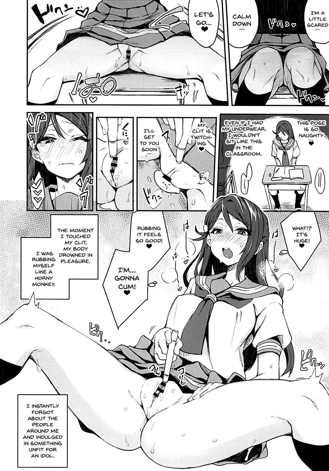 (Bokura no Love Live! 16) [Inbou no Teikoku (IN-KA of the Dead)] Ecchi Sketch Ro Ona Uchi. | The Lewd Girl Who Masturbates In Public (Love Live! Sunshine!!) [English] [Doujins.com]