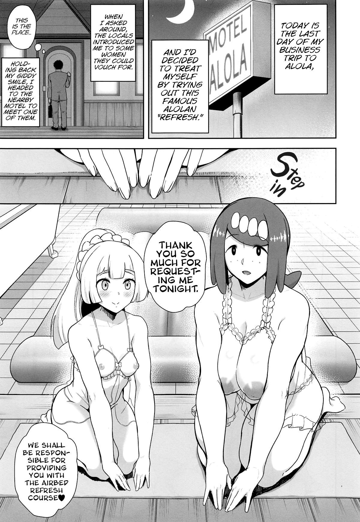 (COMIC1☆15) [DOLL PLAY (Kurosu Gatari)] Alola no Yoru no Sugata 4 | The Feeling of Alolan Night 4 (Pokémon Sun and Moon) [English] [Learn JP With H]