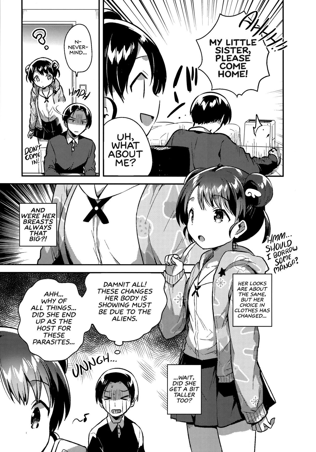 (COMITIA128) [squeezecandyheaven (Ichihaya)] Imouto wa Alien | My Little Sister Is an Alien. [English] [Learn JP with H]