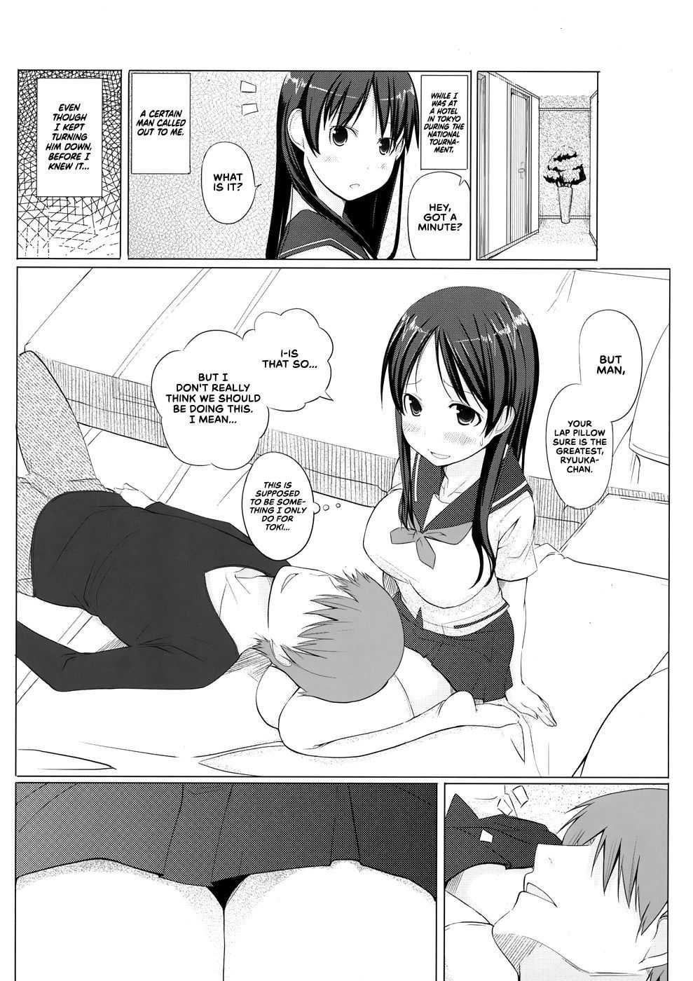 (C82) [Shijima (Kisen)] Ryuuka no Hizamakura | Ryuuka's Lap Pillow (Saki) [English] [RedLantern]