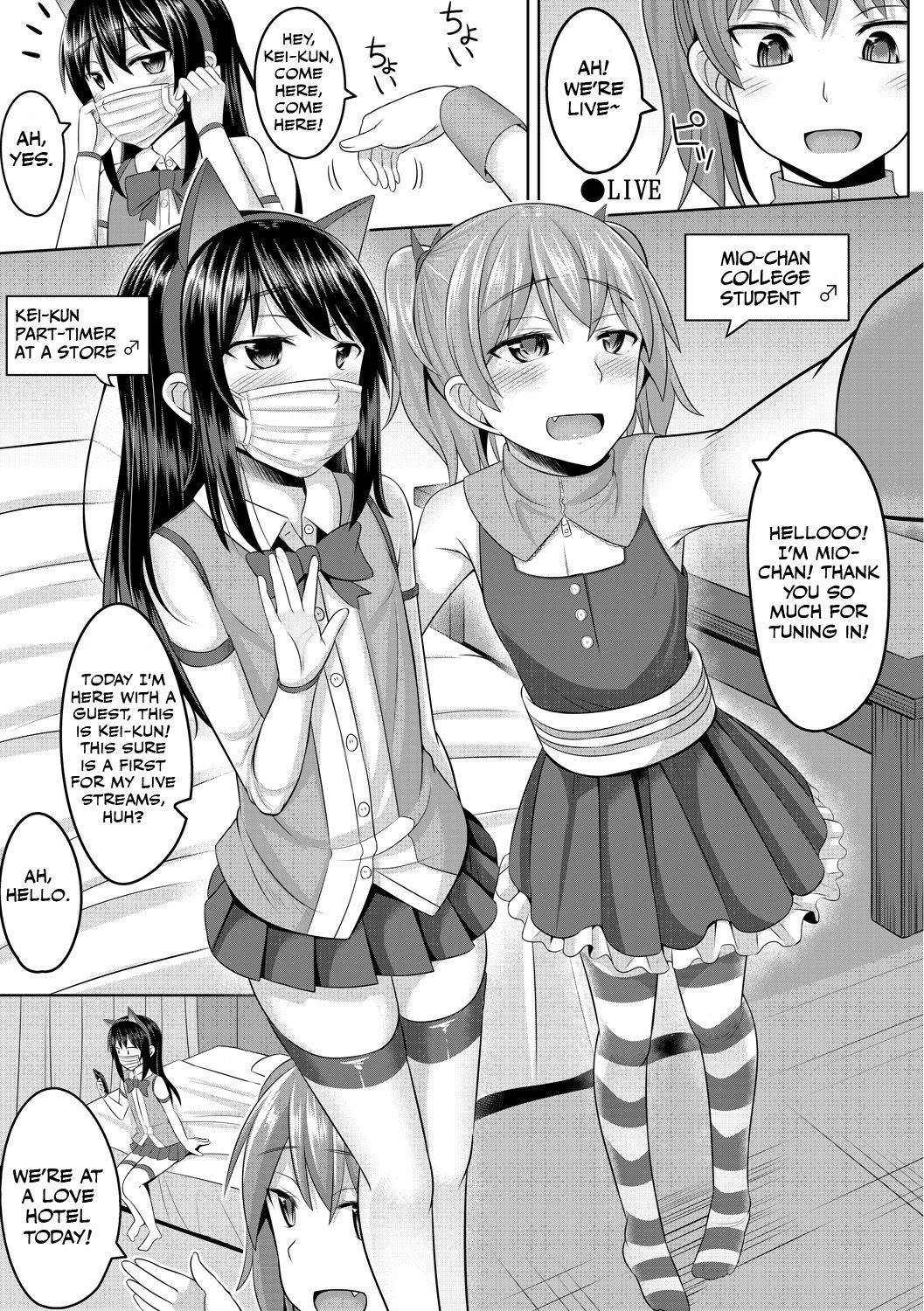 [Kanimaru] Cosplay Otokonoko-tachi ~ Ushiro no Ana ni Iretai Kankei Ch. 1 Mio-chan no Josou Cos H Haishin Beya [English] [Otokonoko Scans]