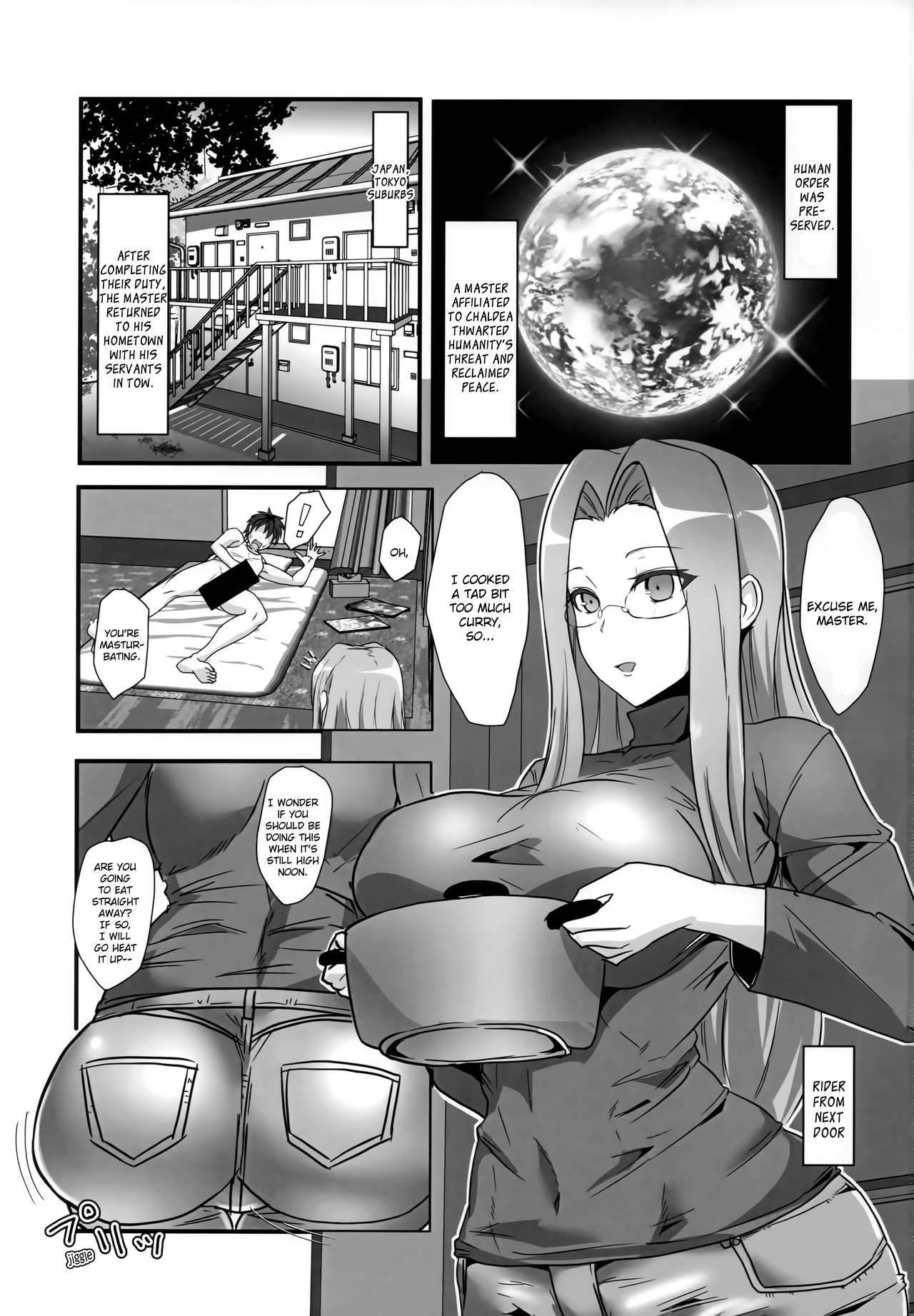 (C96) [Boston Tea Party (TeaIndian)] Rider-san to Dousei & Tonari no OL | Living Together With Rider and Next-Door OL Servant (Fate/Grand Order) [English] [Aoitenshi]