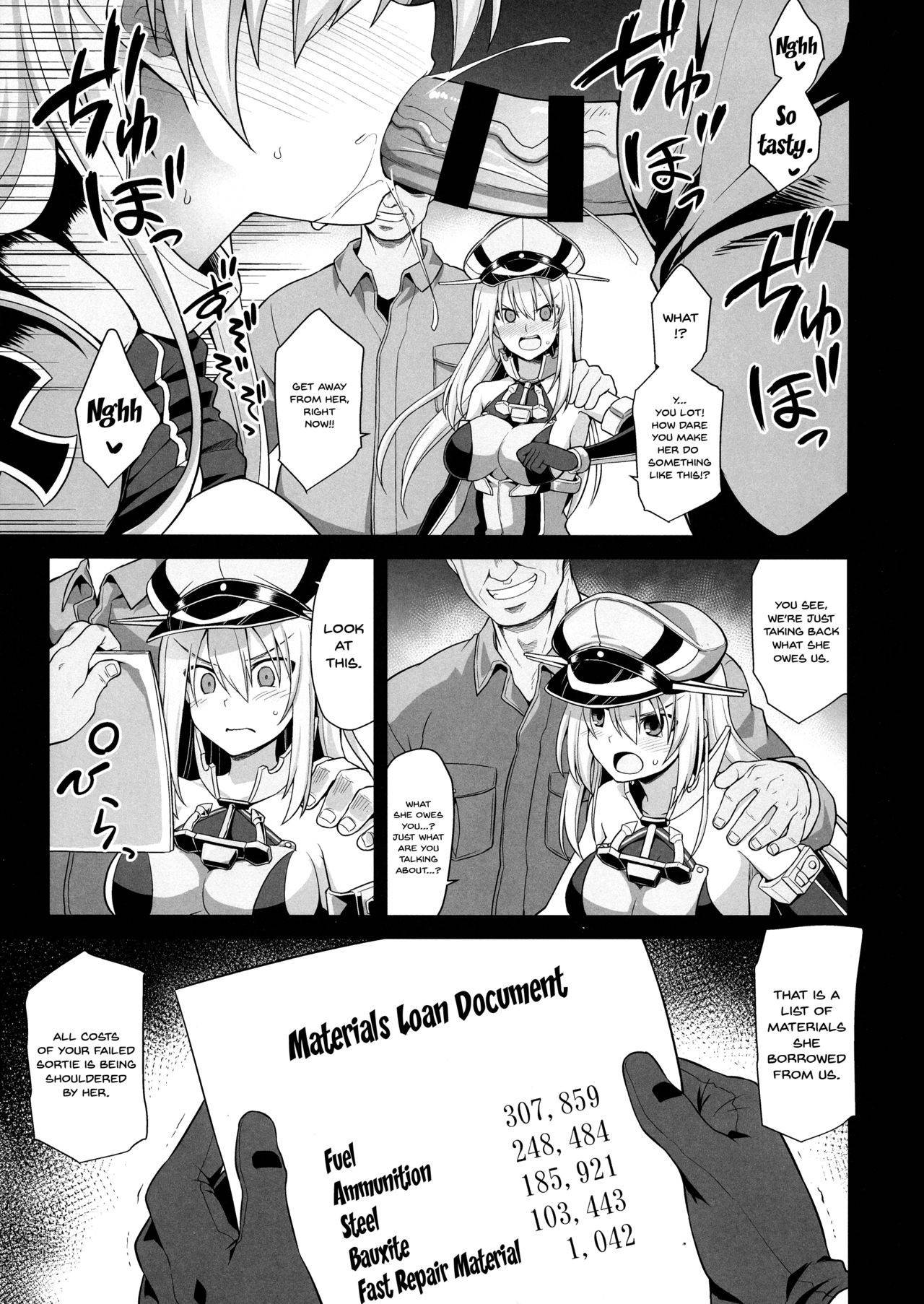 (COMIC1☆15) [Akuten Soushin (Kokutou Nikke)] Kanmusu Chakunin Prinz Eugen & Bismarck Shussan Hensai Botai Teikyou (Kantai Collection -KanColle-) [English] [Doujins.com]