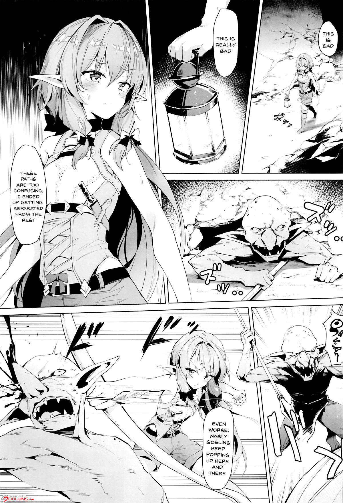 (C95) [Nameless (GuiZhenCao)] Moshi Onna Seirei ga Goblin ni Tsukamattara... (Goblin Slayer) [English] [Doujins.com]