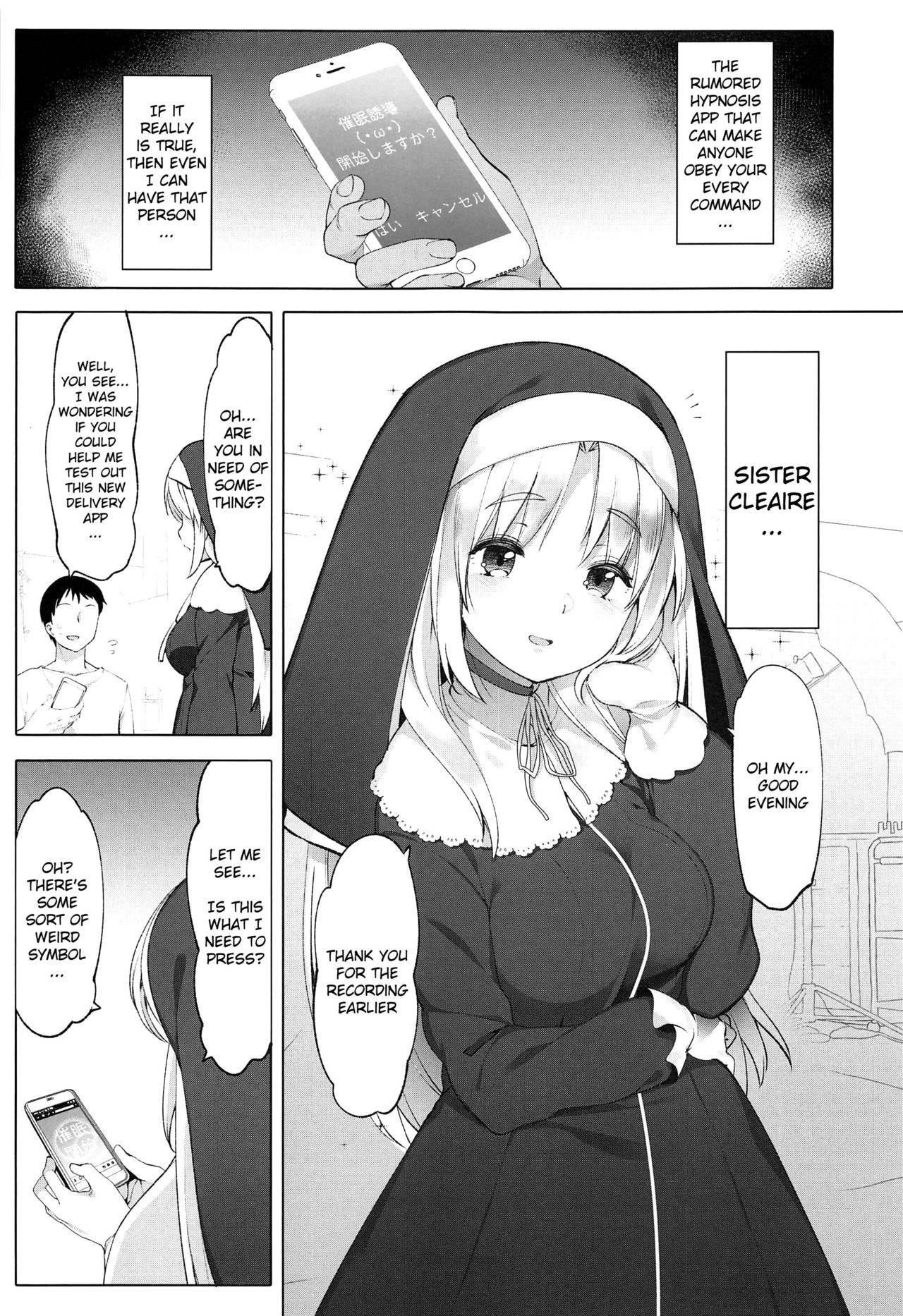 (#Nijisousaku 3) [French letter (Fujisaki Hikari)] Sister Cleaire to Himitsu no Saimin Appli | Sister Cleaire and the Secret Hypnosis App (Sister Cleaire) [English] [Douzo Lad Translations]