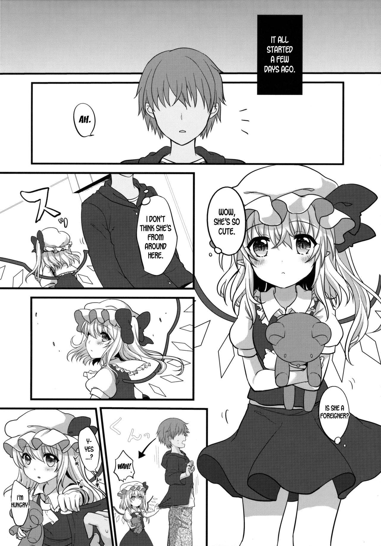 (C91) [Kingyo Origin (Kayama Rim)] Aru Hi Flan-chan o Hirottekita. (Touhou Project) [English] [desudesu]