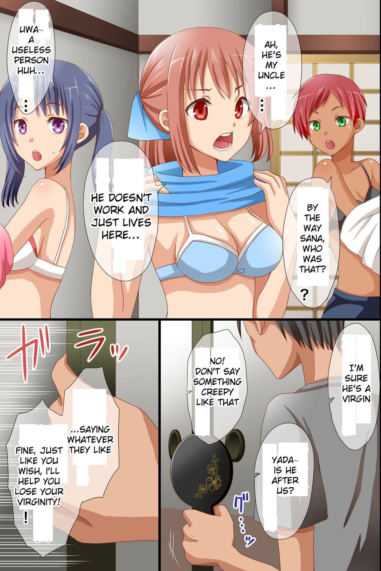 [Roman Shoten] Namaiki na Meikko-tachi ga Asobi ni Kita node Mahou no Kagami de Juujun ni Shite Kawaii Boku Senyou Dorei ni Shita | Cheeky nieces came to play, so I used a magical mirror to make them my cute obedient slaves [English] [SquigglesJP]