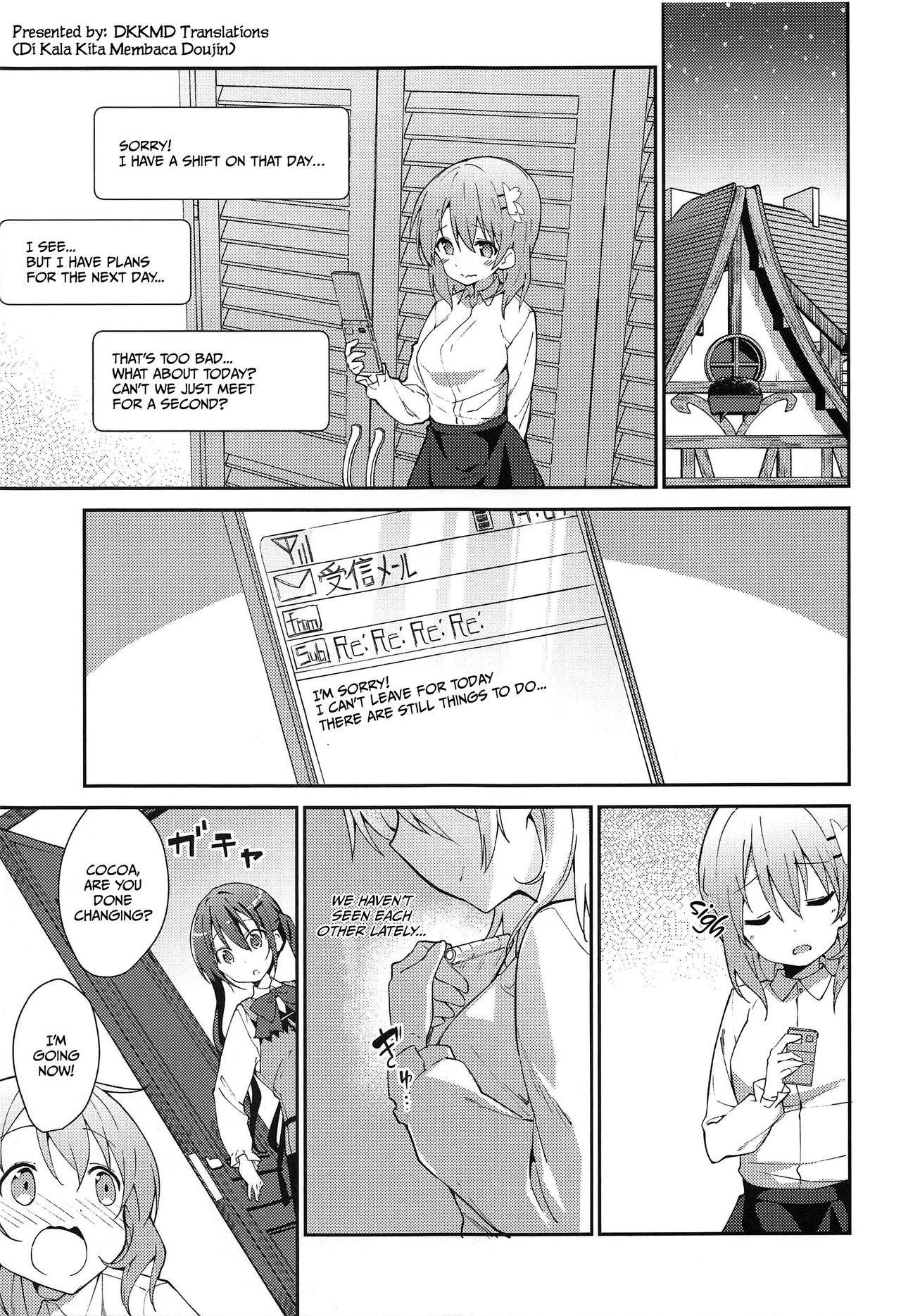 (C97) [Sekine (Sekine Hajime)] Attakai Kokoa wa Ikaga desu ka? - How about warm cocoa? (Gochuumon wa Usagi desu ka?) [English] [DKKMD Translations]