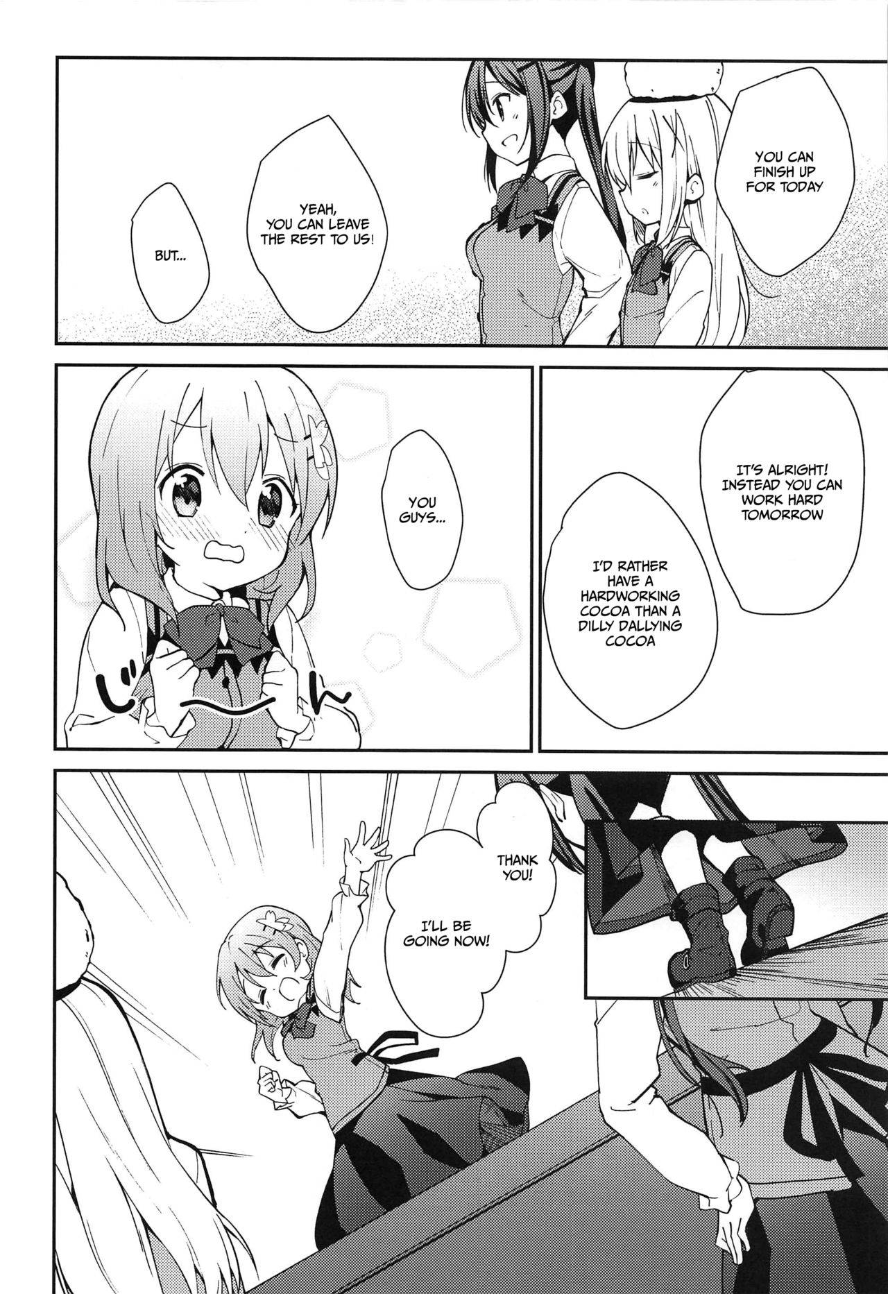 (C97) [Sekine (Sekine Hajime)] Attakai Kokoa wa Ikaga desu ka? - How about warm cocoa? (Gochuumon wa Usagi desu ka?) [English] [DKKMD Translations]