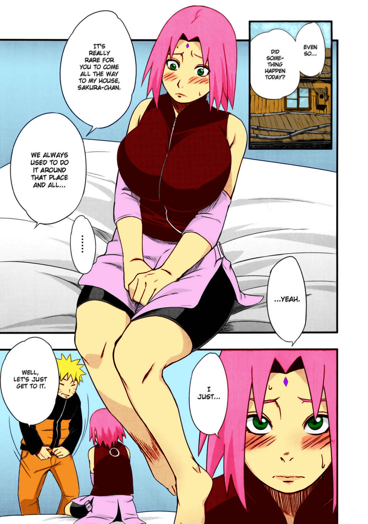 (C92) [Karakishi Youhei-dan Shinga (Sahara Wataru)] Botan to Sakura (Naruto) [English] [Colorized]