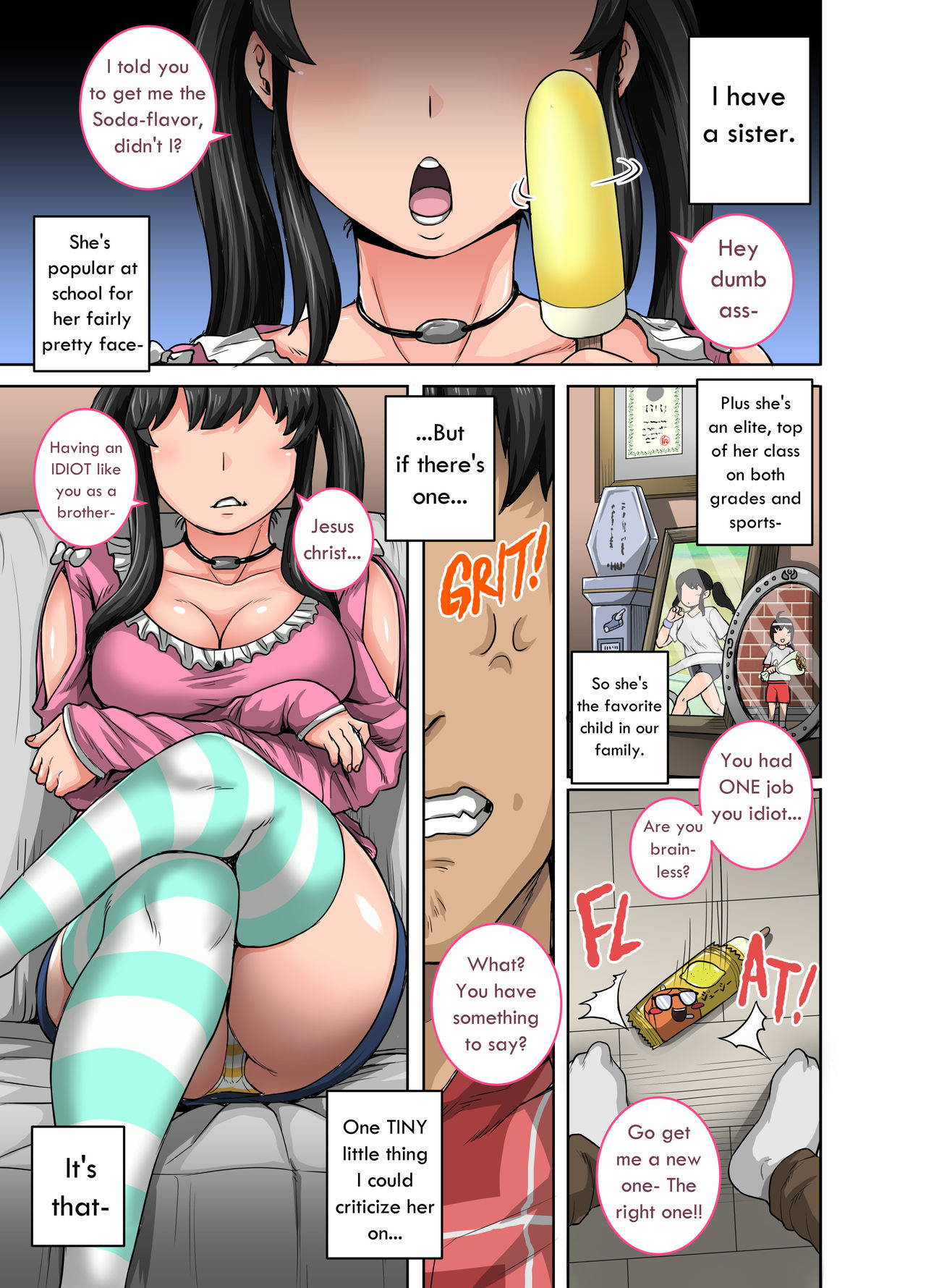 [Juicebox Koujou (Juna Juna Juice)] Mukatsuku Imouto wa Chanto Shikaranakucha!! | Annoying (Step) Sister Needs to be Scolded!! [English]