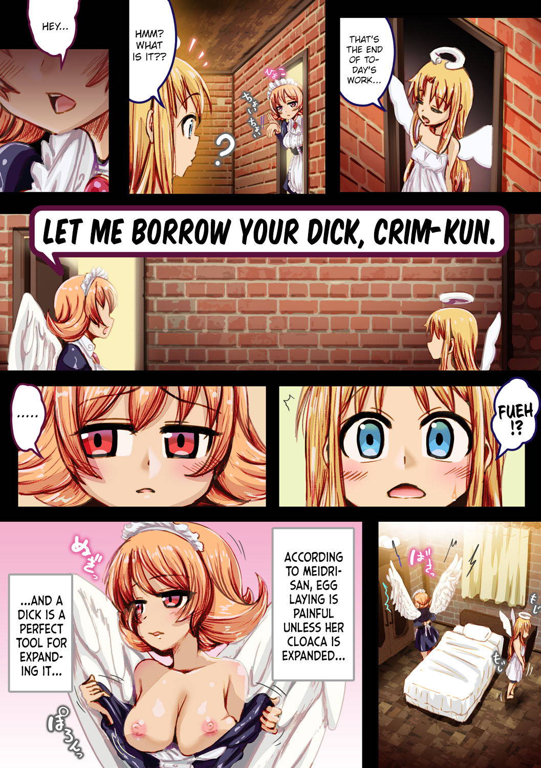 [An-chan Kaichou Potsuri Club] Crim-kun Chotto Ochinchin Kashite yo | Crim-kun, let me borrow your dick for a little (Ishuzoku Reviewers) [English]