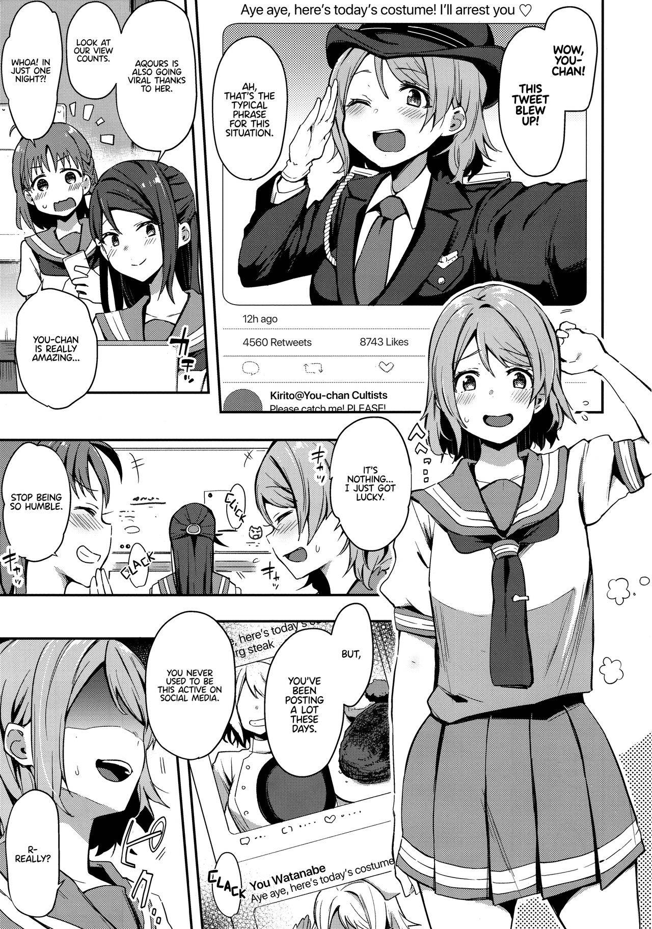 (C94) [Inbou no Teikoku (IN-KA of the Dead)] Roonabe Uraaka Yousoro | Exhibitionist Masturbation Side Watanabe: Aye aye, MyFans  (Love Live! Sunshine!!) [English] [WataTL]