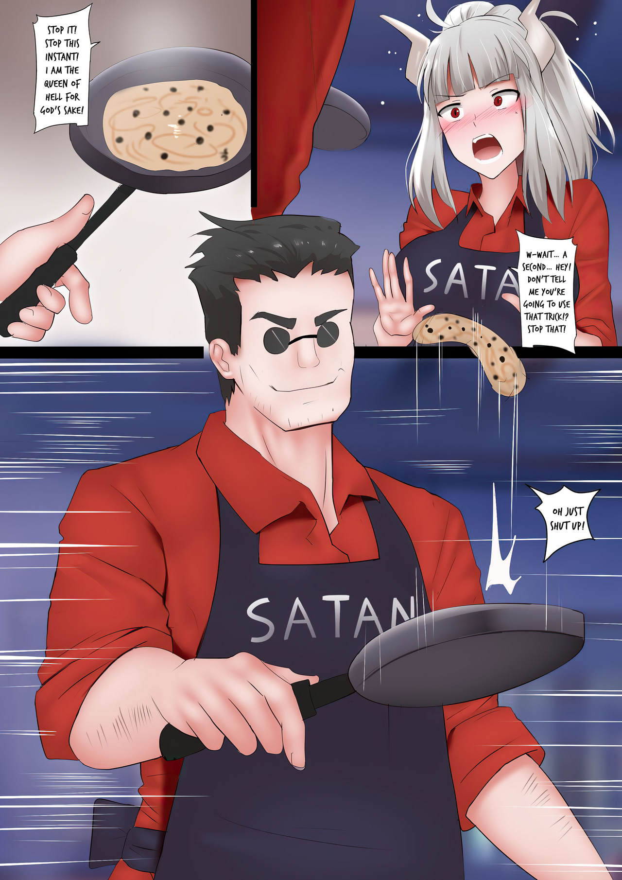 [Ginhaha] Pancakes Challenge (Helltaker) [English] [Lewdinburg]