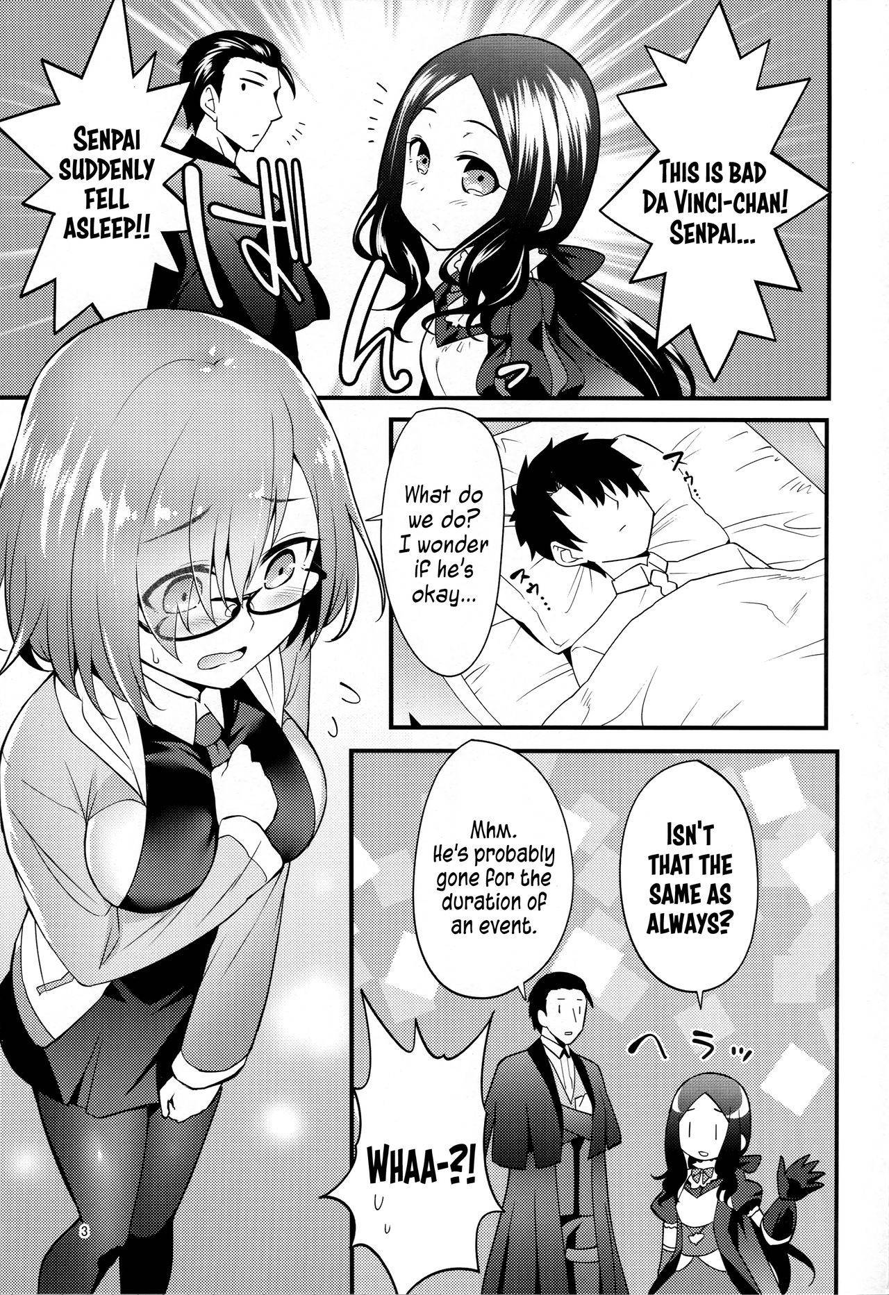 (C95) [Kami No Misosiru (Ono Misao)] Mash ga Event de Neteru Senpai ni Itazura Suru Hon | Book About Mashu Molesting Senpai Who Is Sleeping Due to an Event (Fate/Grand Order) [English] [Cave Translations]