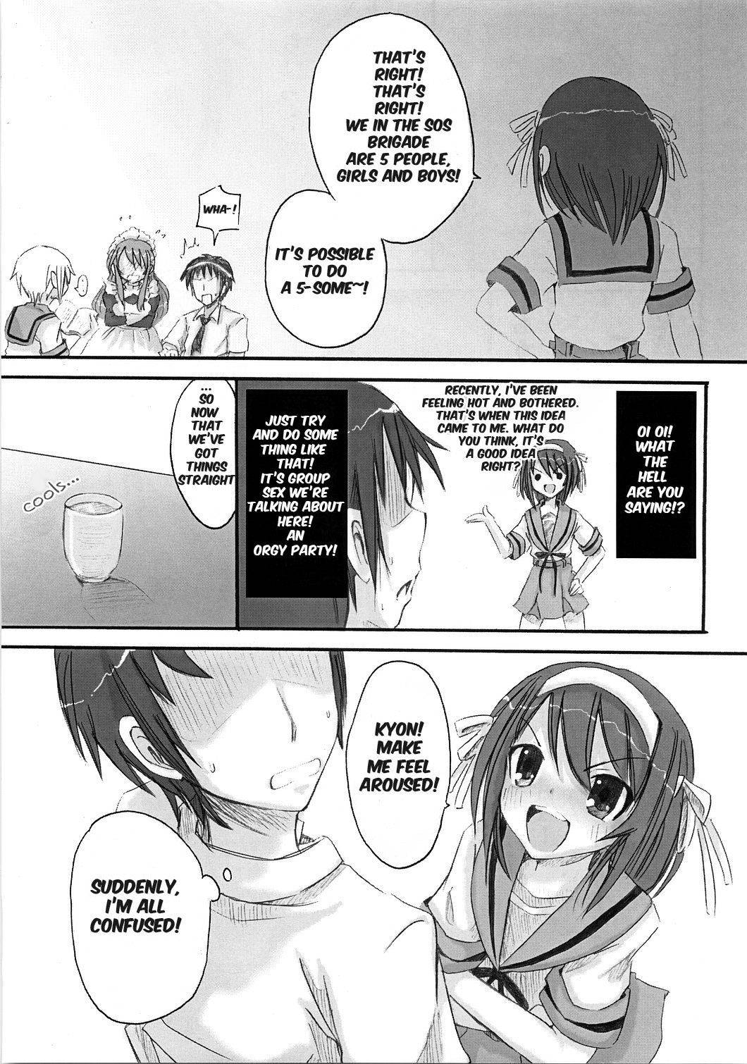 [Nounai Kanojo (Kishiri Toworu)] SOS-Dan ni Youkoso! (The Melancholy of Haruhi Suzumiya) [English] [doujin-moe]