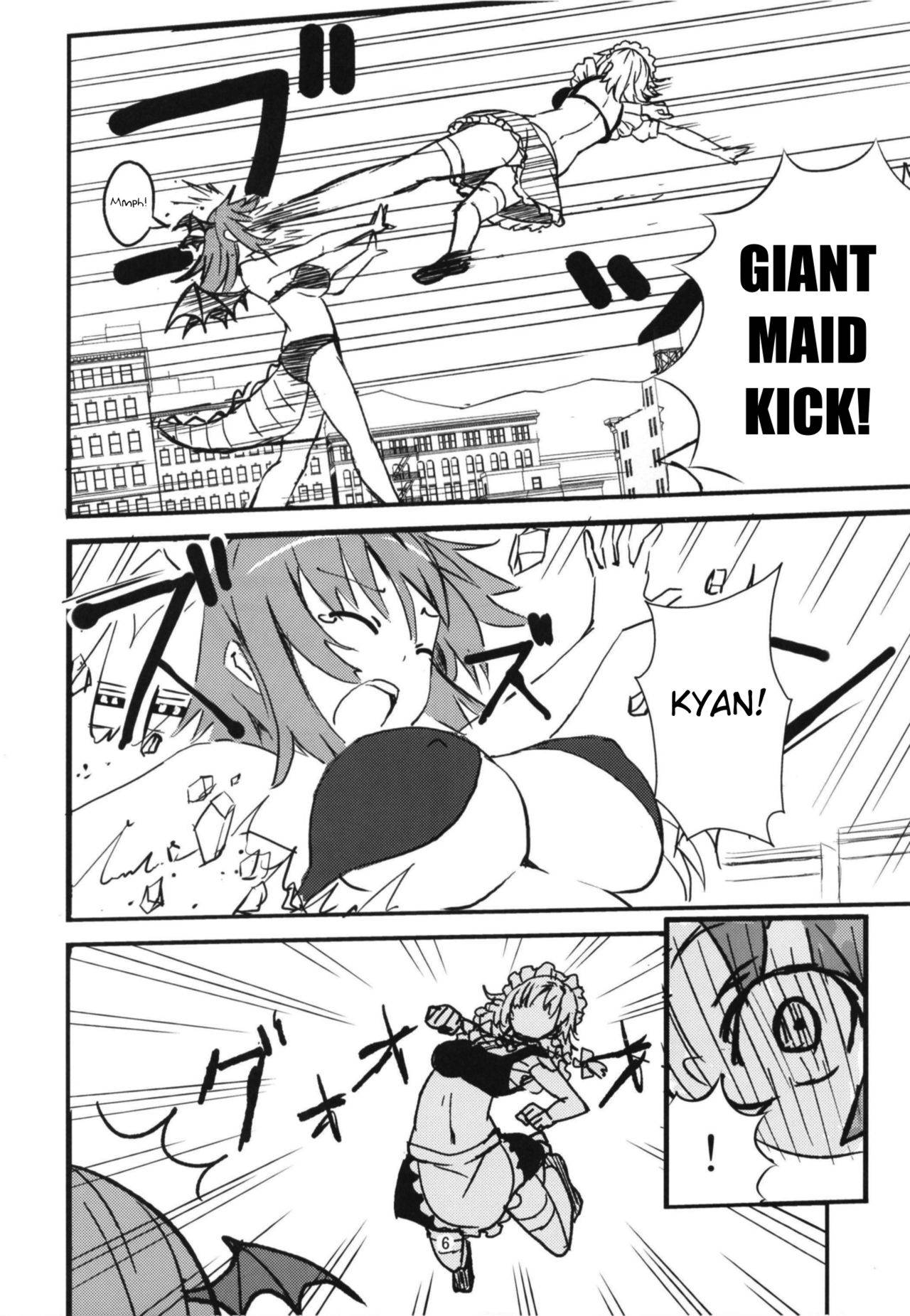 (C93) [106m (Kuro Oolong)] Mega Sakuya vs Giant Koakuma (Touhou Project) [English]