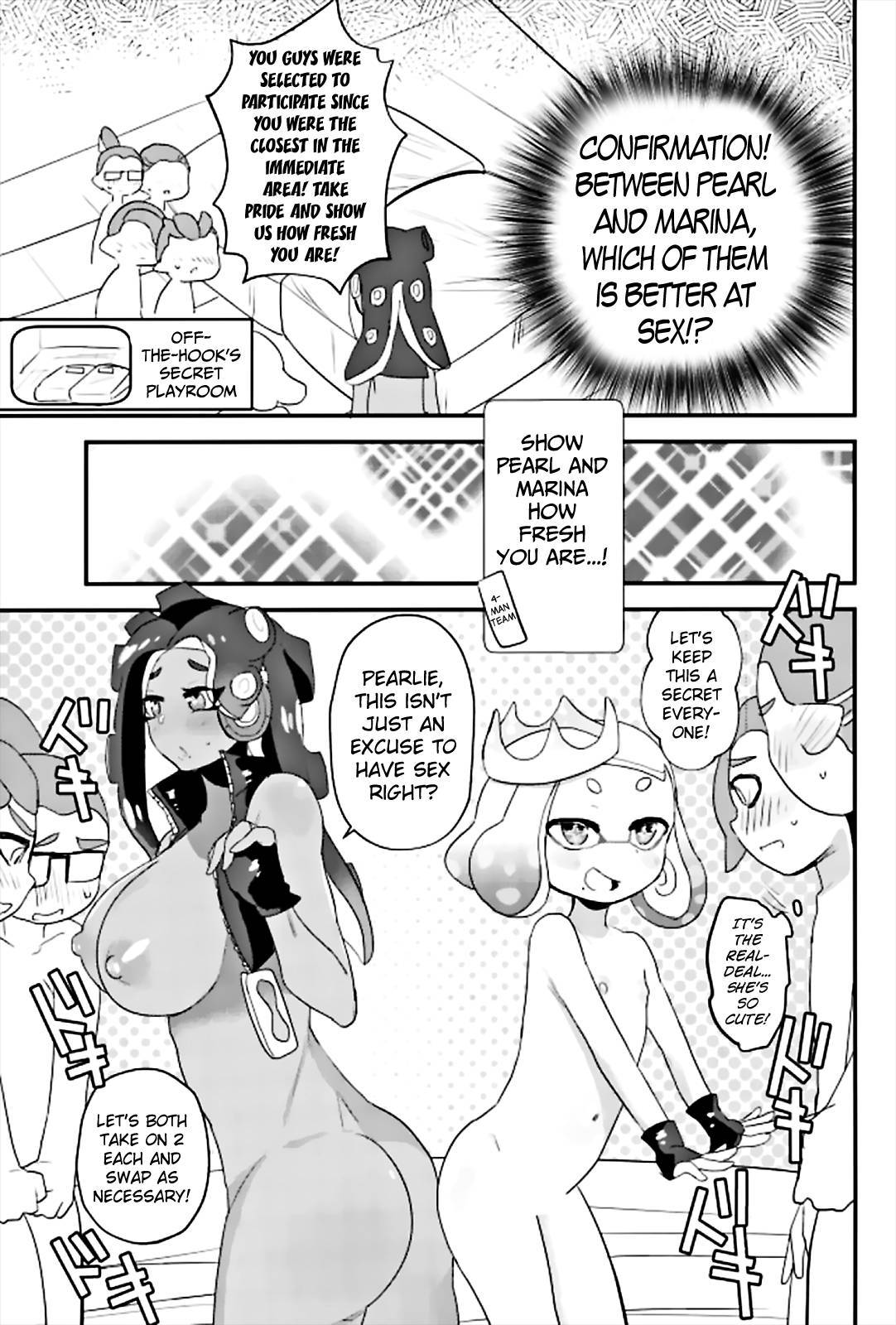 (COMIC1☆12) [Barumishu (Ronri)] Kenshou! Ecchi ga Jouzu nano wa Hime? Iida? | Confirmation! Who's Better at Sex, Pearl? Or Marina? (Splatoon) [English] {Mistvern + Bigk40k}