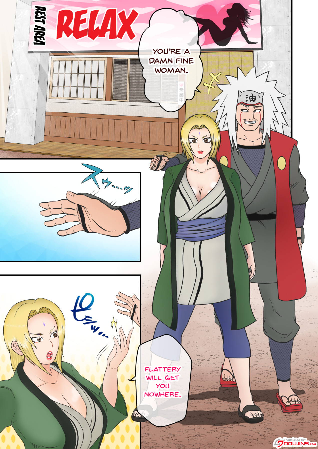 [Asagindo (Asakura Gin)] Tsunade no Seikyouiku 2 ~Kanraku Hen~ | Tsunade's Sex Education 2 ~Surrender Edition~ (Naruto) [English] {Doujins.com}