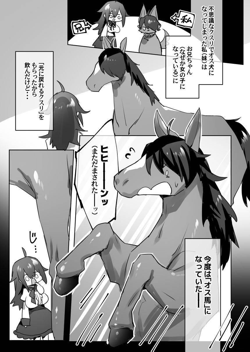 [Pokoten] オス馬になった妹と女体化した兄がなんかする漫画(ﾘｸｴｽﾄ)