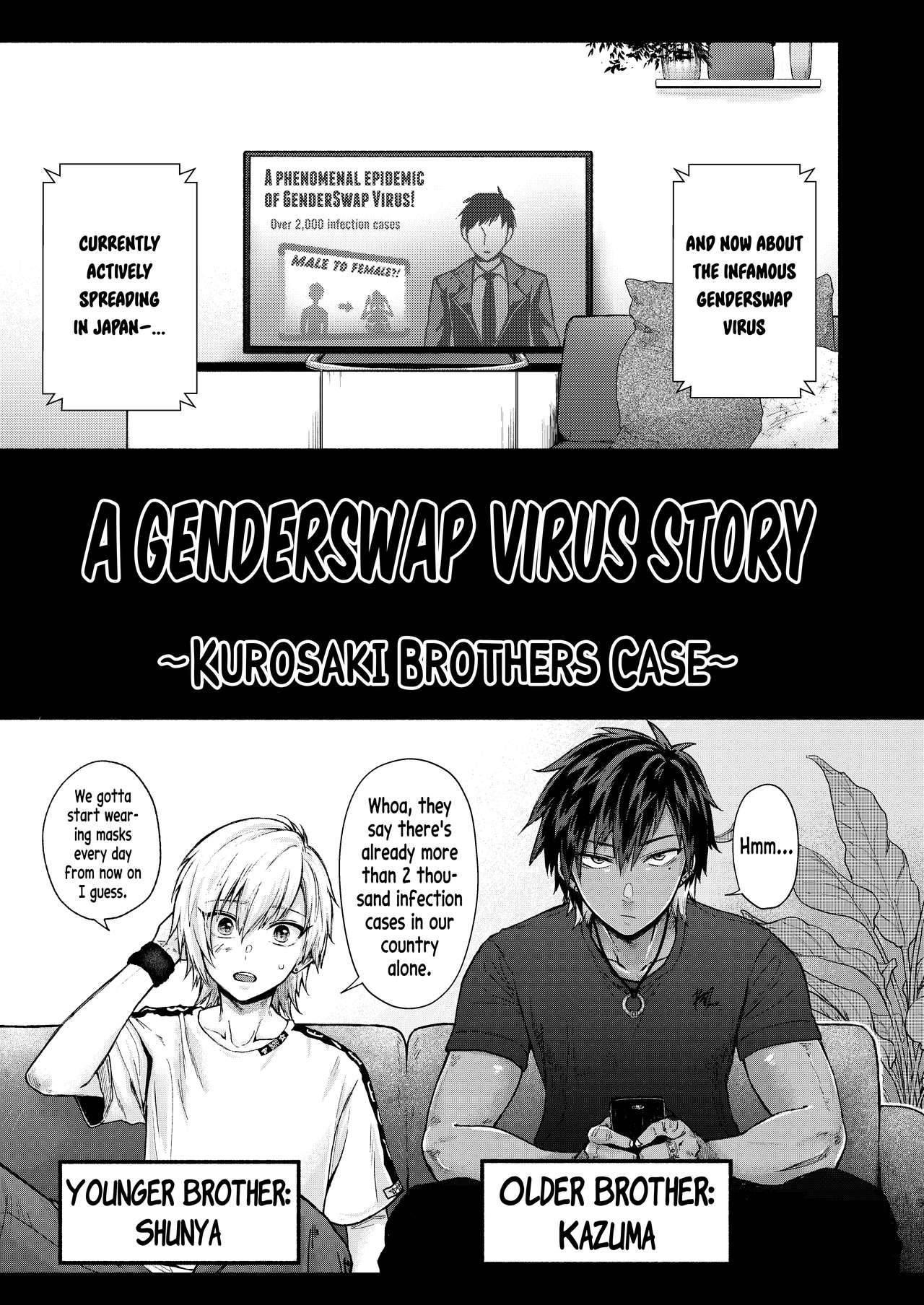 [Milk no Oukan] TSF Virus Monogatari. ~Kurosaki Kyoudai Hen~ | A Genderswap Virus Story ~Kurosaki Brothers Case~ [English] [Pedy] [Digital]