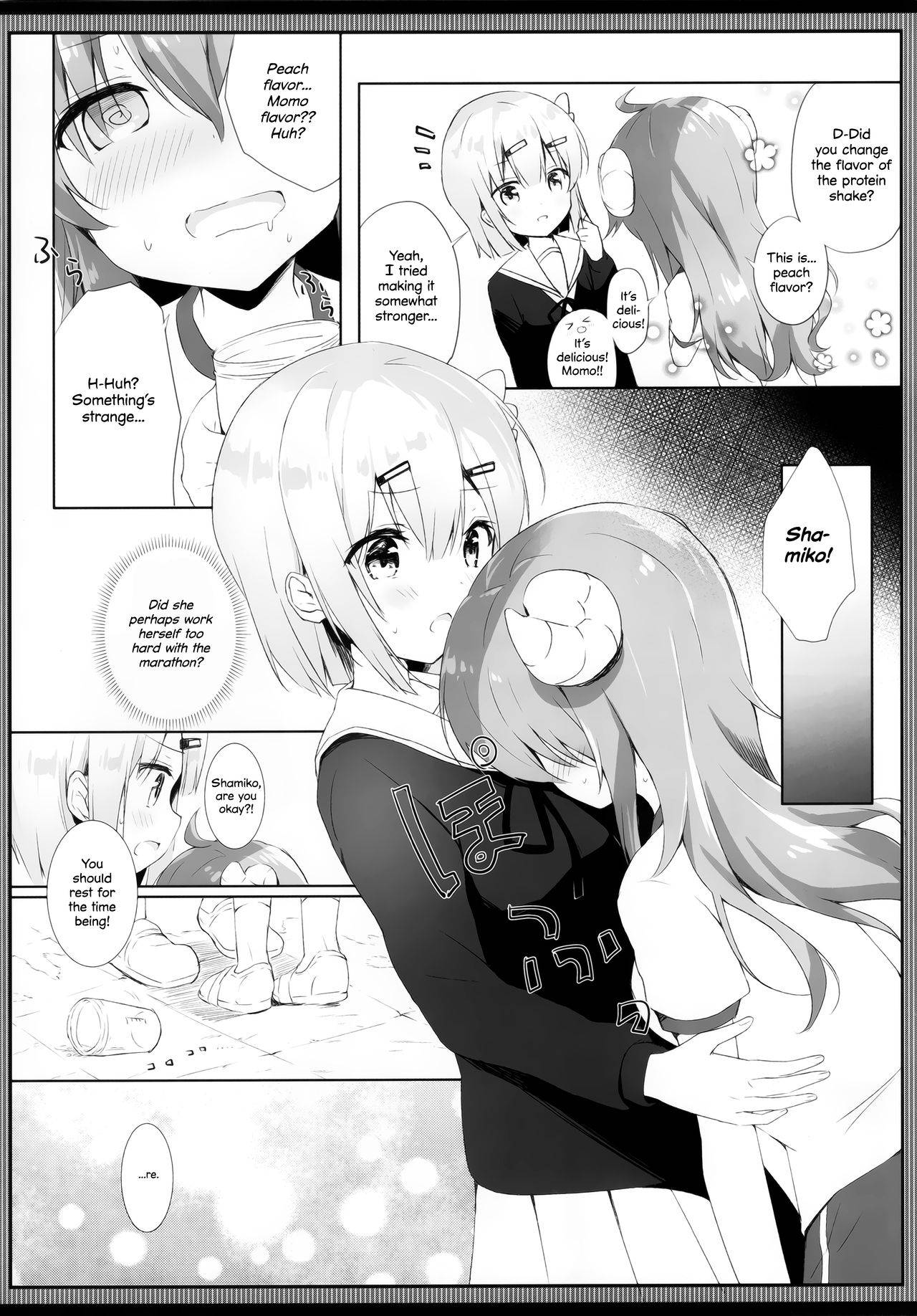 [Ame Usagi (Amedamacon)] Shamiko wa Yokoshima Mazoku dattan da ne (Machikado Mazoku) [English] [Yuri Trap Scans + Marv]