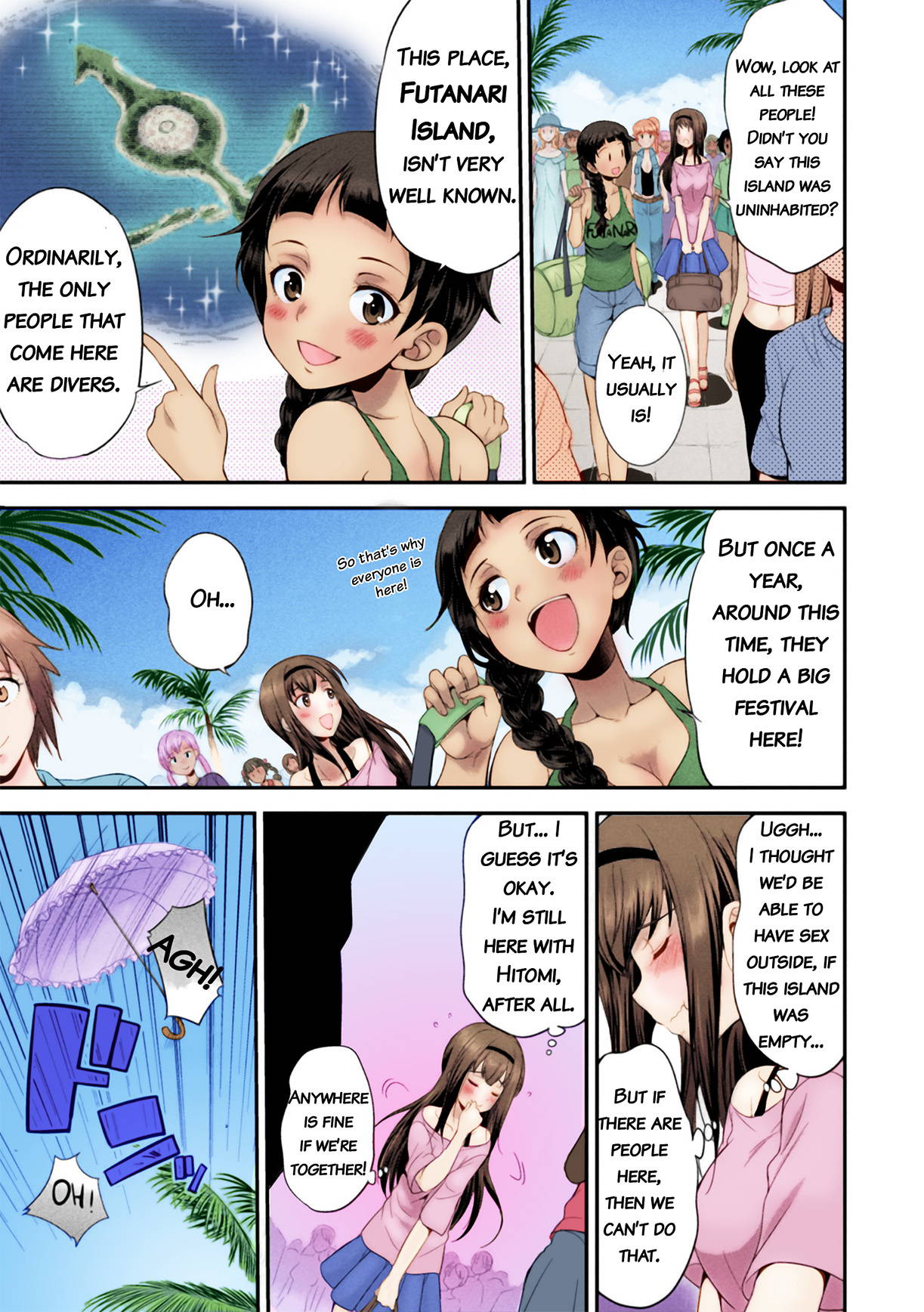 [Kaguya] Futanarijima ~The Queen of Penis~ Ch. 1 [Decensored] [Colored] {QMOcolor}