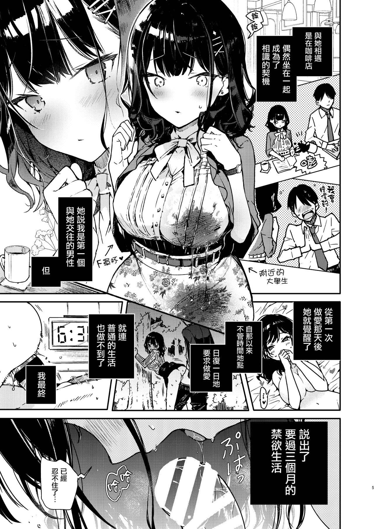 [Mutou Koucha] Seiyoku Tsuyome na Kanojo to Kinyoku Kaikin Renzoku Shasei Ecchi [Chinese] [兔司姬漢化組] [Digital]