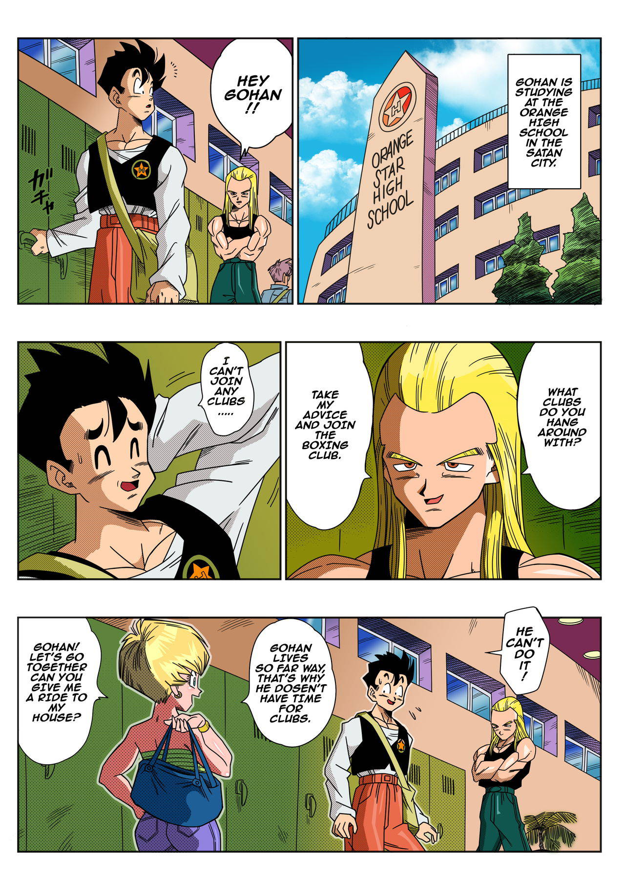 [Yamamoto] LOVE TRIANGLE Z - Gohan Meets Erasa... "Let's Make A Lot of Sex, OK?" (Dragon Ball Z) [English] [Colorized] [Decensored]