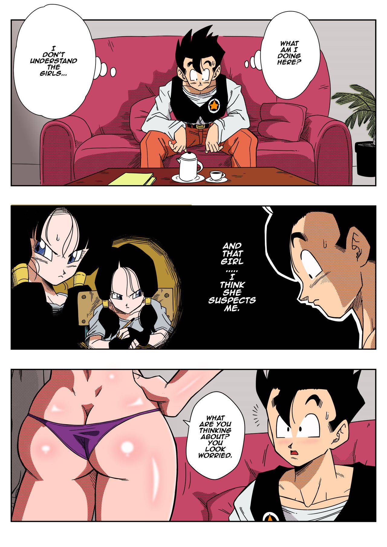 [Yamamoto] LOVE TRIANGLE Z - Gohan Meets Erasa... "Let's Make A Lot of Sex, OK?" (Dragon Ball Z) [English] [Colorized] [Decensored]