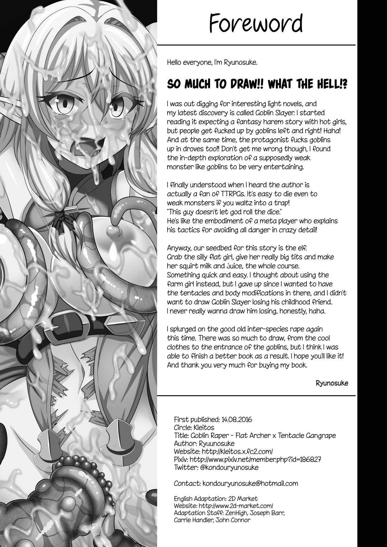 [Kleitos (Ryunosuke)] Goblin's Raper! ~Yousei Yunde x Rinkan & Shokushu~ | Goblin’s Layer! ~She lays with goblins~ (Goblin Slayer!) [English] {2d-market.com} [Decensored] [Digital]