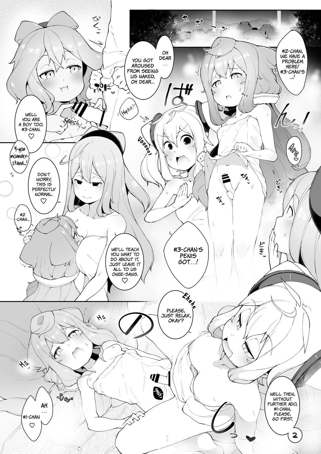 [Kuropoplar (Nyakkuru)] Onsen de 3-gou-kun ga Onee-san-tachi to Seiteki ni Hakadorimakuru Hon | A Book About #3-kun Advancing in Sexual Things with the Onee-sans in the Onsen (Hacka Doll) [English] [Tabunne Scans] [Digital]