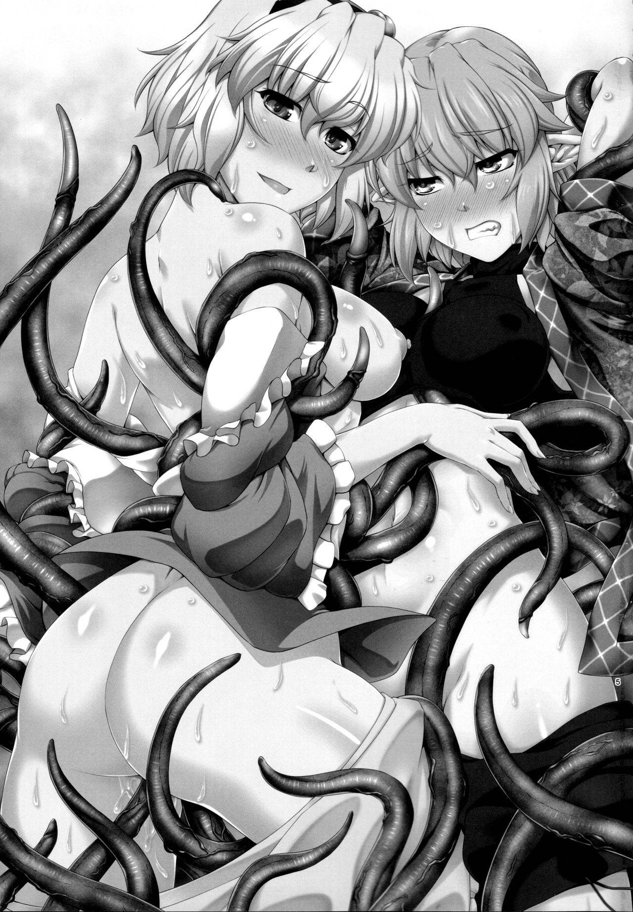 (Reitaisai 15) [Kougeki (Ootsuki Wataru)] SatoPar Tentacle | Satori x Parsee And Tentacle (Touhou Project) [English] [BanjoFuzz]