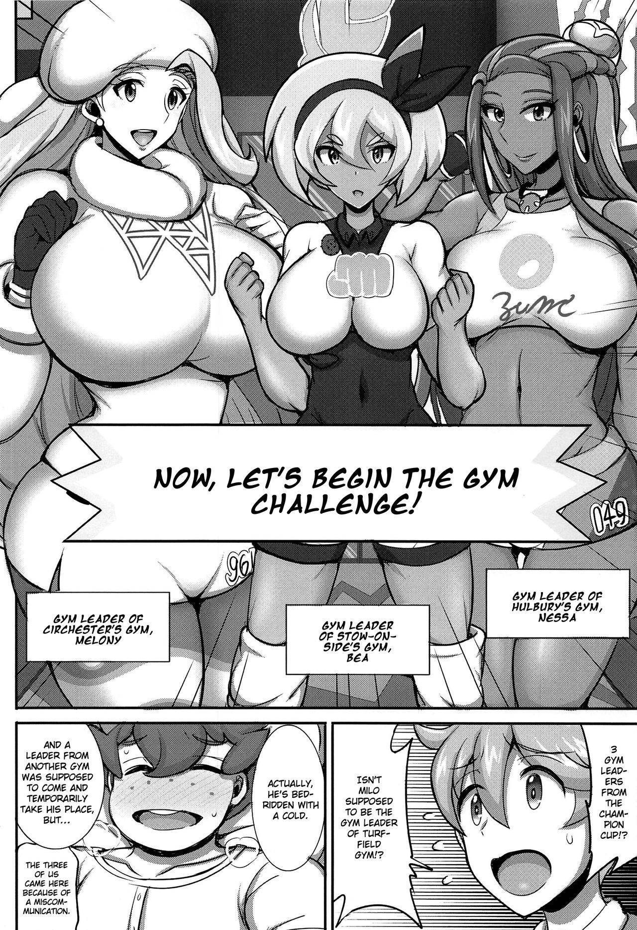 (C97) [Yuasa Rengou (Jean Louis)] Tanpan Kozou no Oppai Gym Challenge! | A Boy In Short's Big Breasted Gym Challenge! (Pokémon Sword and Shield) [English] {Doujins.com}