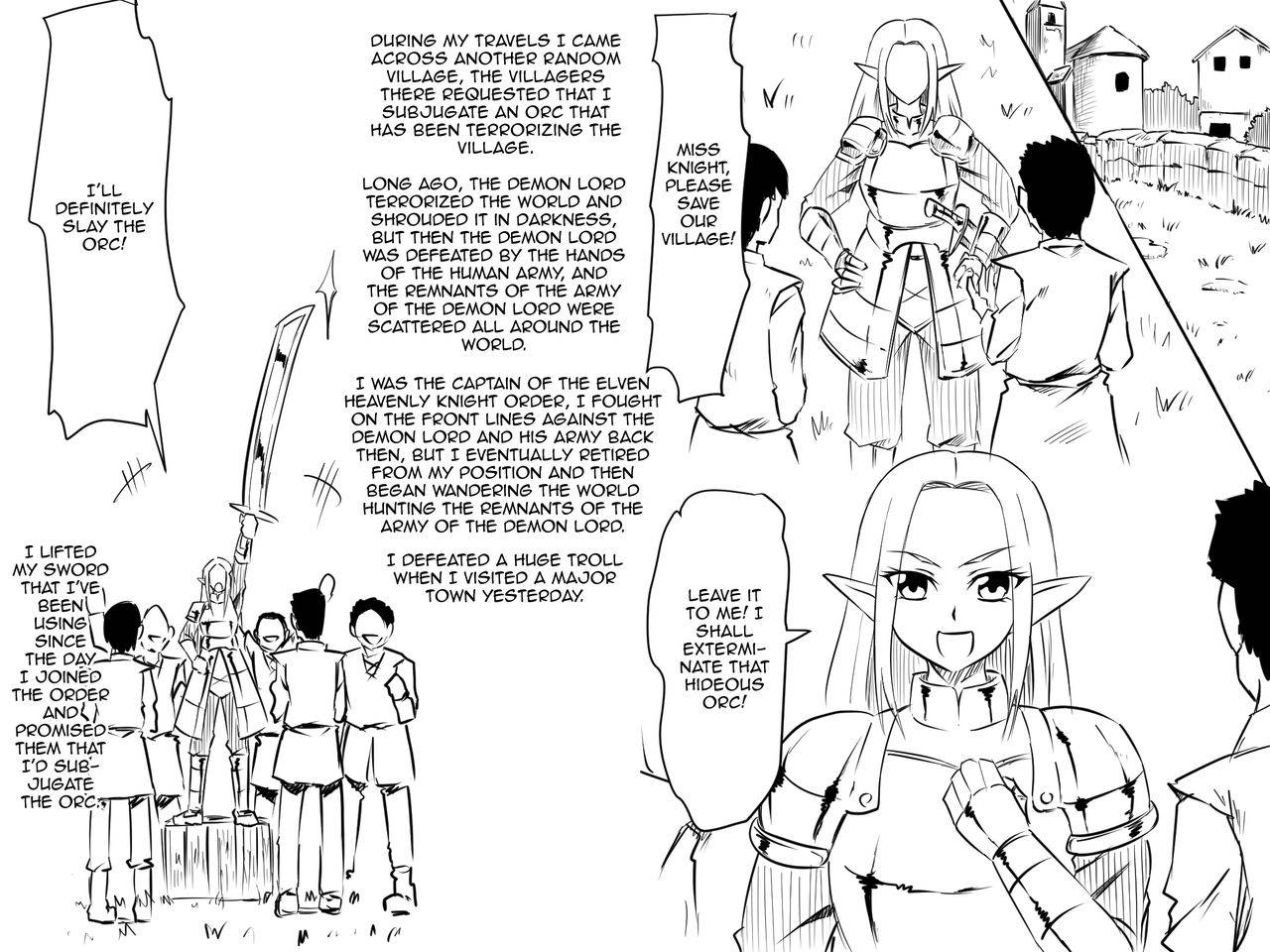 [Mikezoutei] Haiboku Elf no Onna Kishi Orc Ryoujoku, Soshite... | A Female Elf Knight Gets Assaulted By An Orc, And Then... [English] {Doujins.com}