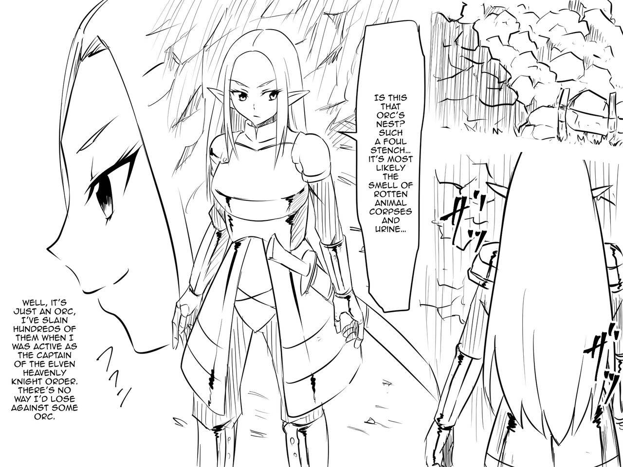 [Mikezoutei] Haiboku Elf no Onna Kishi Orc Ryoujoku, Soshite... | A Female Elf Knight Gets Assaulted By An Orc, And Then... [English] {Doujins.com}