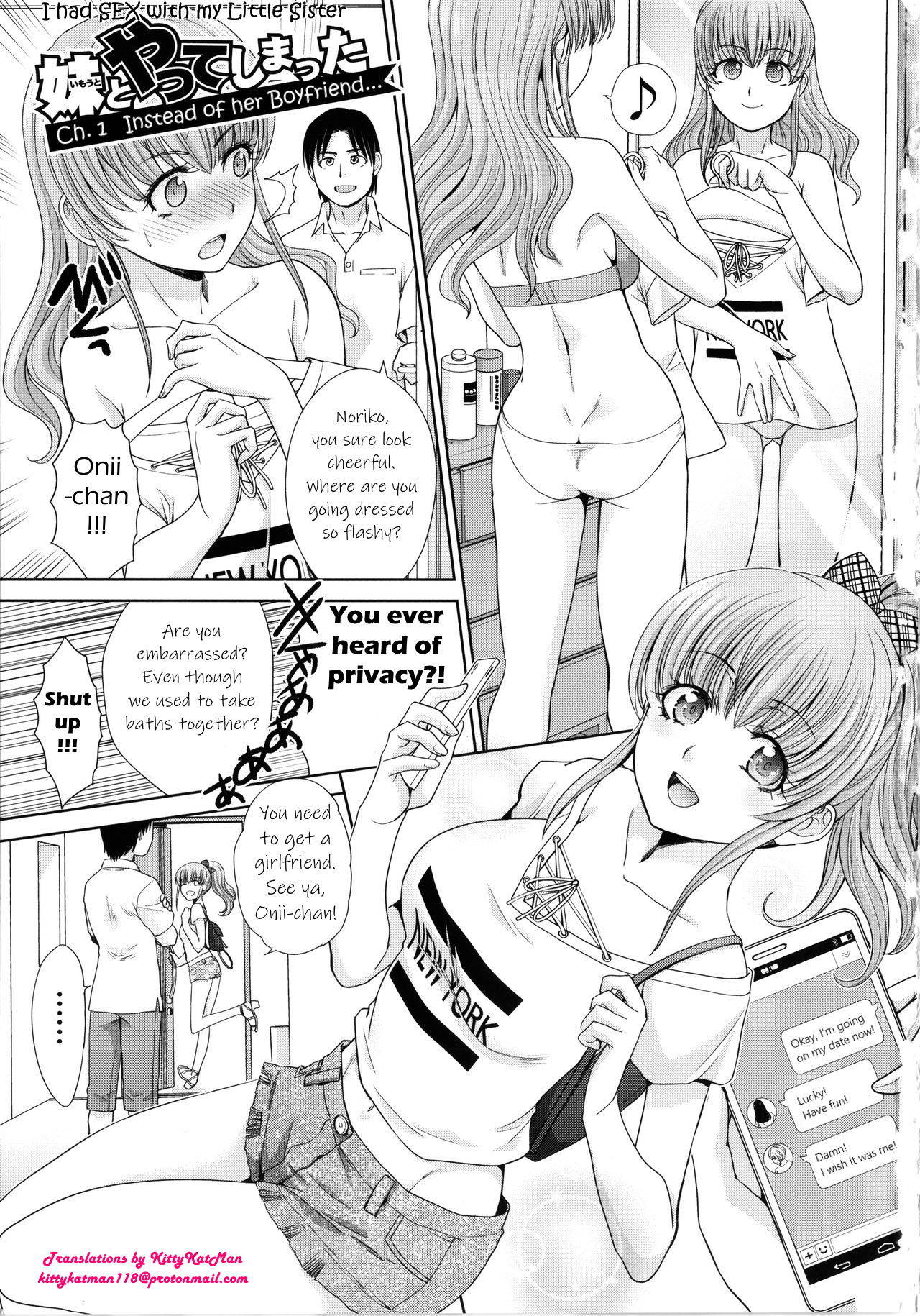 [Itaba Hiroshi] Imouto to Yatte Shimattashi, Imouto no Tomodachi to mo Yatte Shimatta Ch.1-3 | I had sex with my sister and then I had sex with her friends Ch.1-3 [English] [KittyKatMan] [Digital]