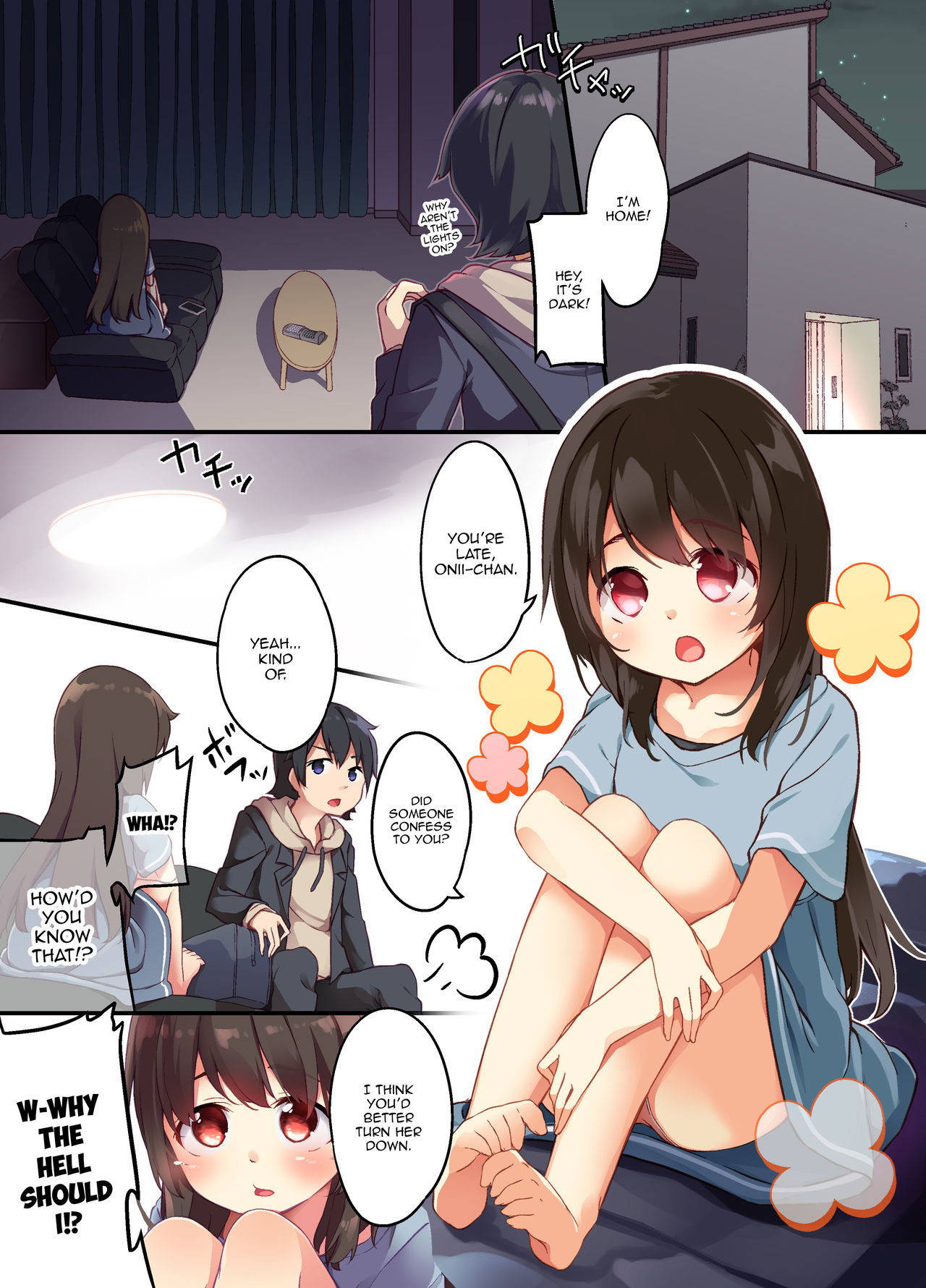 [Amuai Okashi Seisakusho (Shiina Yuuki, Seto Kouhei)] A Yandere Little Sister Wants to Be Impregnated by Her Big Brother, So She Switches Bodies With Him and They Have Baby-Making Sex [English] [Panatical]