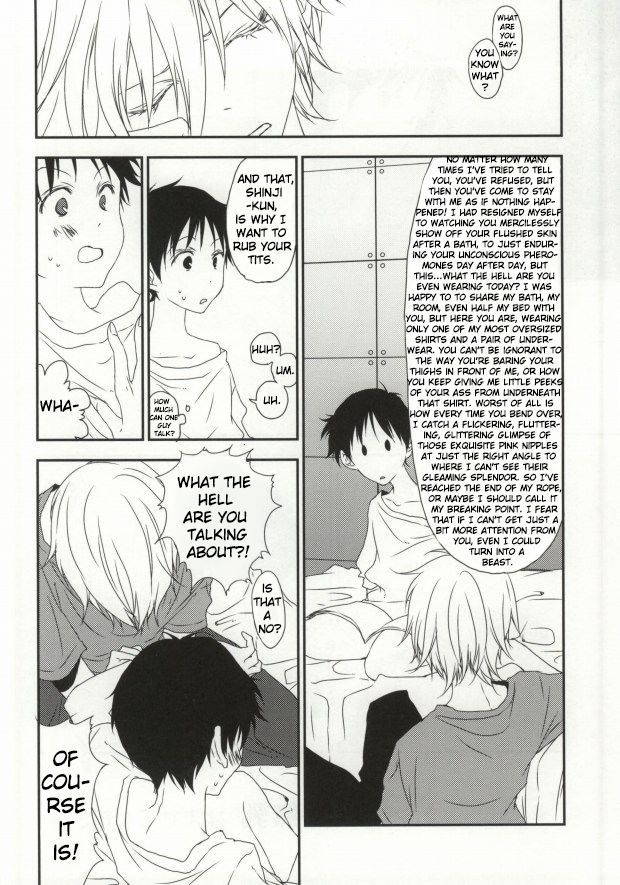 (HaruCC18) [HAIMITAI (Supana)] Shinji-kun no Munyuu Momasete Kudasai. | Please Let Me Grope Shinji-kun's Tits. (Neon Genesis Evangelion) [English]