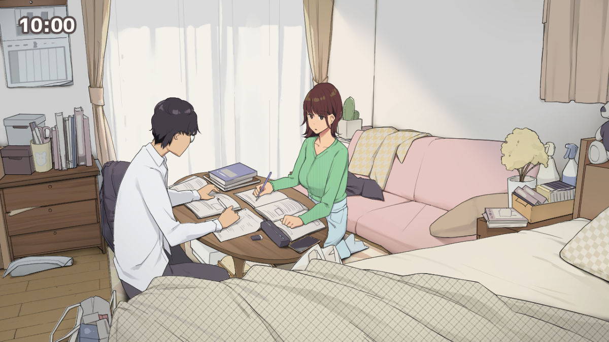 [Wakamatsu] Hitorigurashi no Joshidaisei no Oheya, Tomodachi to Ichinichi Shuuchuu shite Benkyoukai shiyou to Kimeta Hi | Preparing for exam with my friend [English]