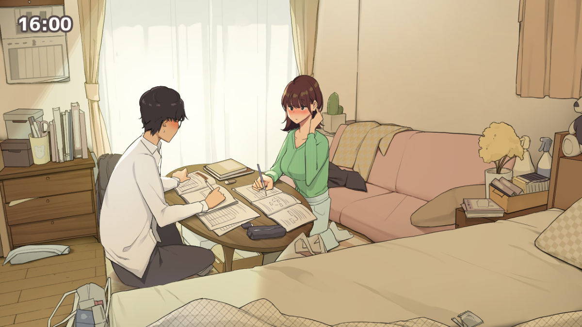 [Wakamatsu] Hitorigurashi no Joshidaisei no Oheya, Tomodachi to Ichinichi Shuuchuu shite Benkyoukai shiyou to Kimeta Hi | Preparing for exam with my friend [English]