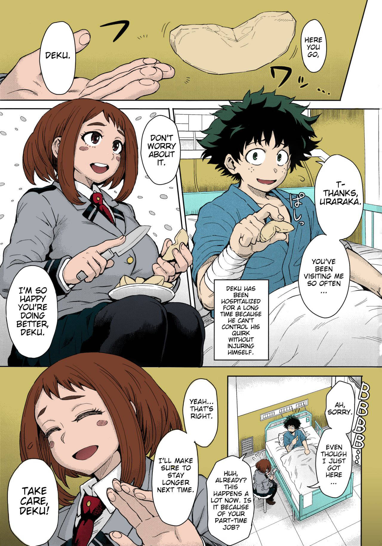 (C90) [Eight Beat (Itou Eight)] Uraraka Ura Fuuzoku | Uraraka's Behind-the-Scenes Prostitution (Boku no Hero Academia) [English] [Glittering Translations] [Colorized]