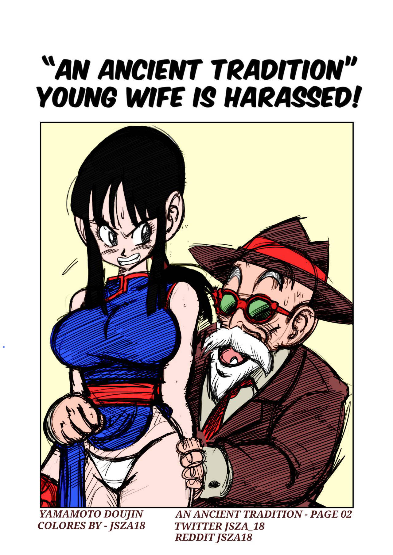 [Yamamoto] "Korai kara no Narawashi" Niizuma e no Ecchi na Itazura | "An Ancient Tradition" - Young Wife is Harassed! (Dragon Ball Z) [English] [Colorized]