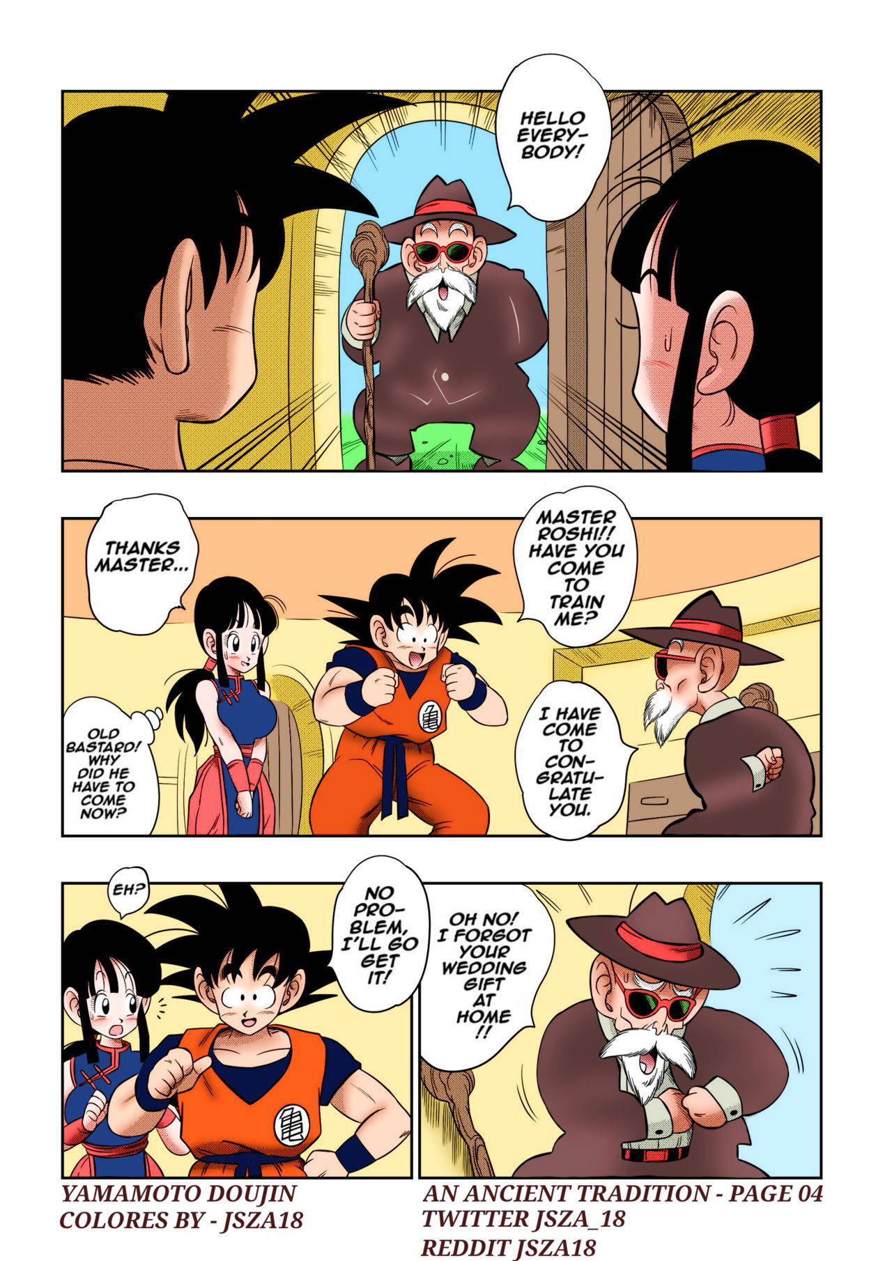 [Yamamoto] "Korai kara no Narawashi" Niizuma e no Ecchi na Itazura | "An Ancient Tradition" - Young Wife is Harassed! (Dragon Ball Z) [English] [Colorized]