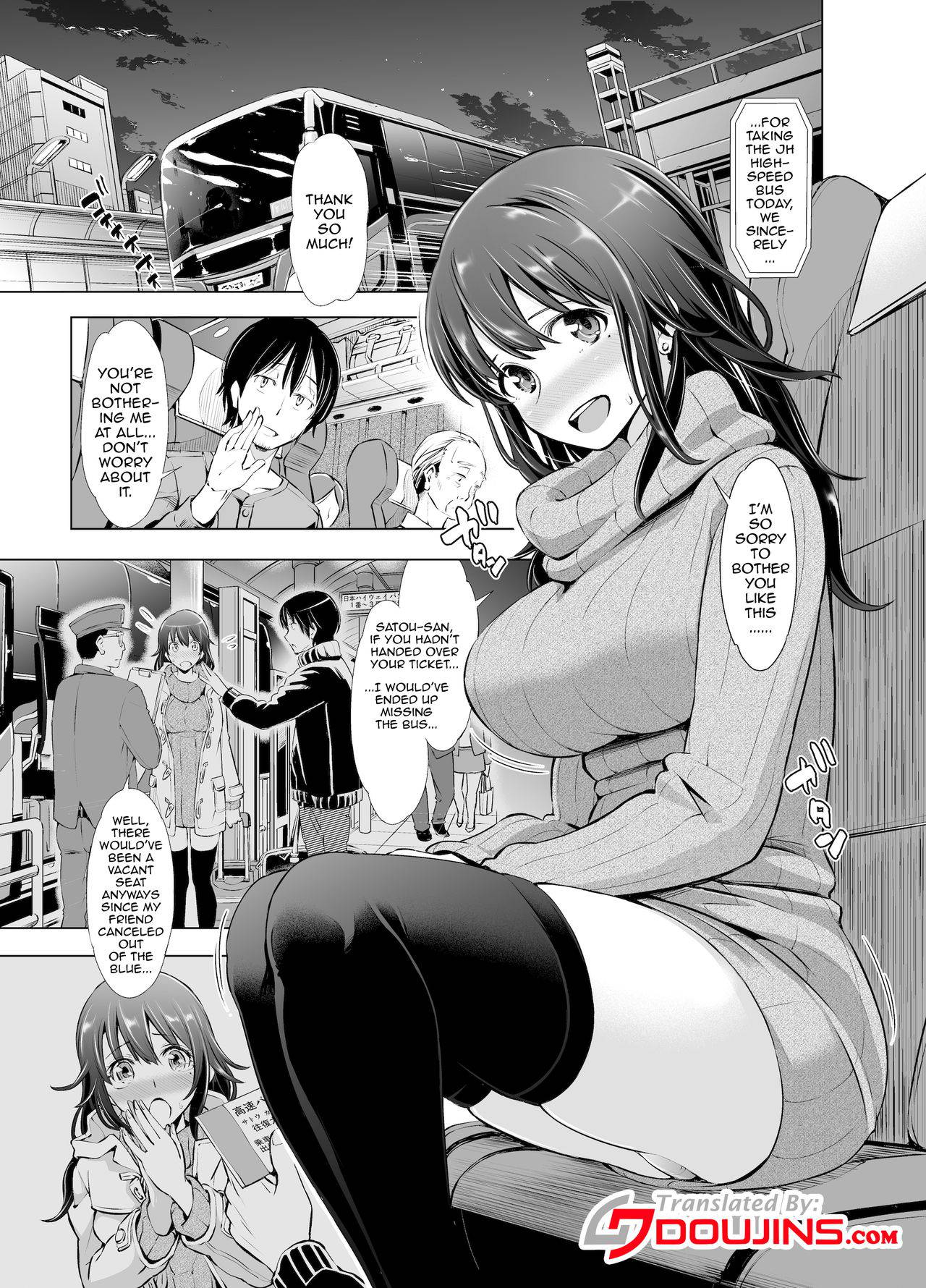 [SMUGGLER (Kazuwo Daisuke)] Yakou Bus de Tonariawaseta Kyonyuu JD ni Itazura shitetara Saigo made Ikechatta Ken. | The Case Of Groping a Big Breasted College Girl On a Night Train Until She Came [English] {Doujins.com}